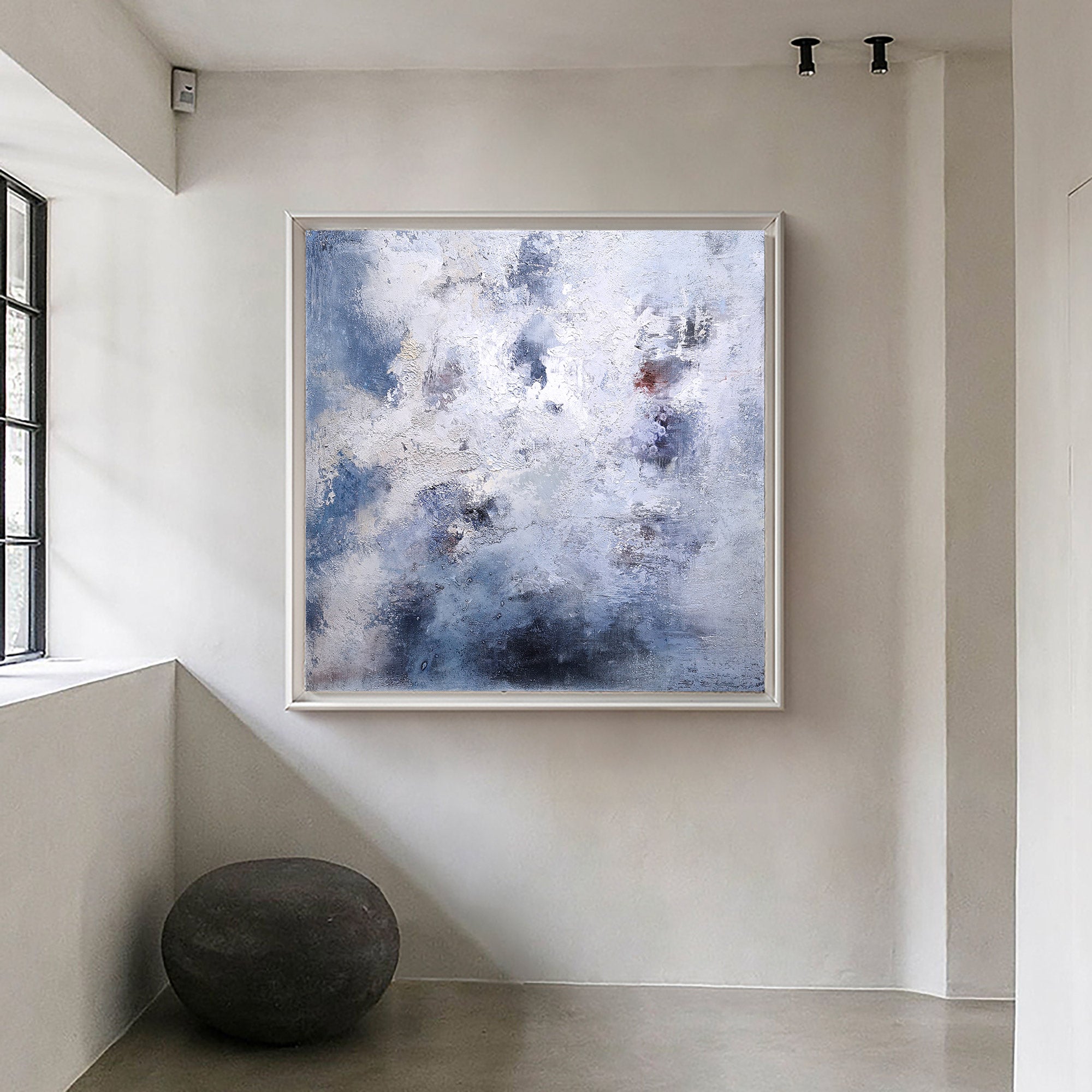 Square Blue Abstract Painting
