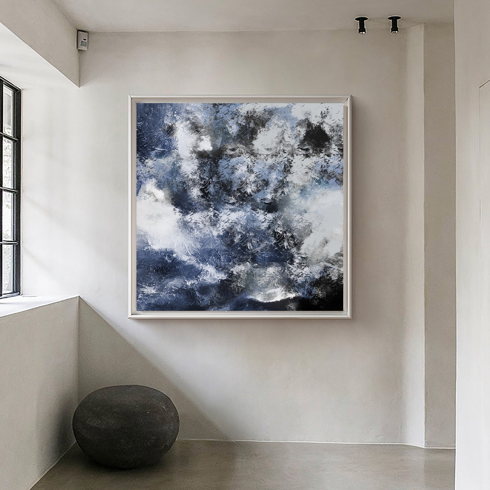 Blue Black Abstract Painting