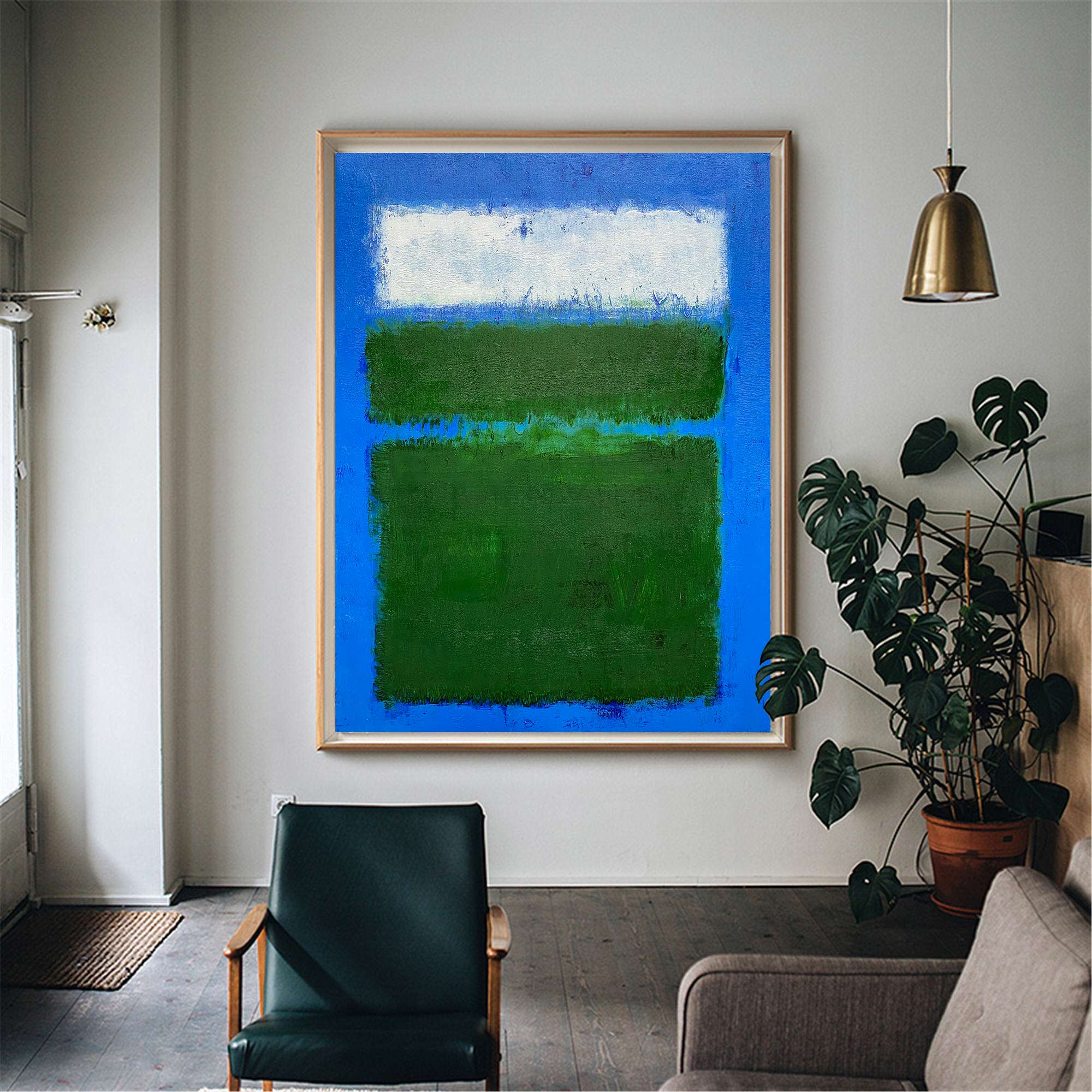 Color‑Block Minimalist Abstract Thick‑Texture Hand‑Painted Artwork