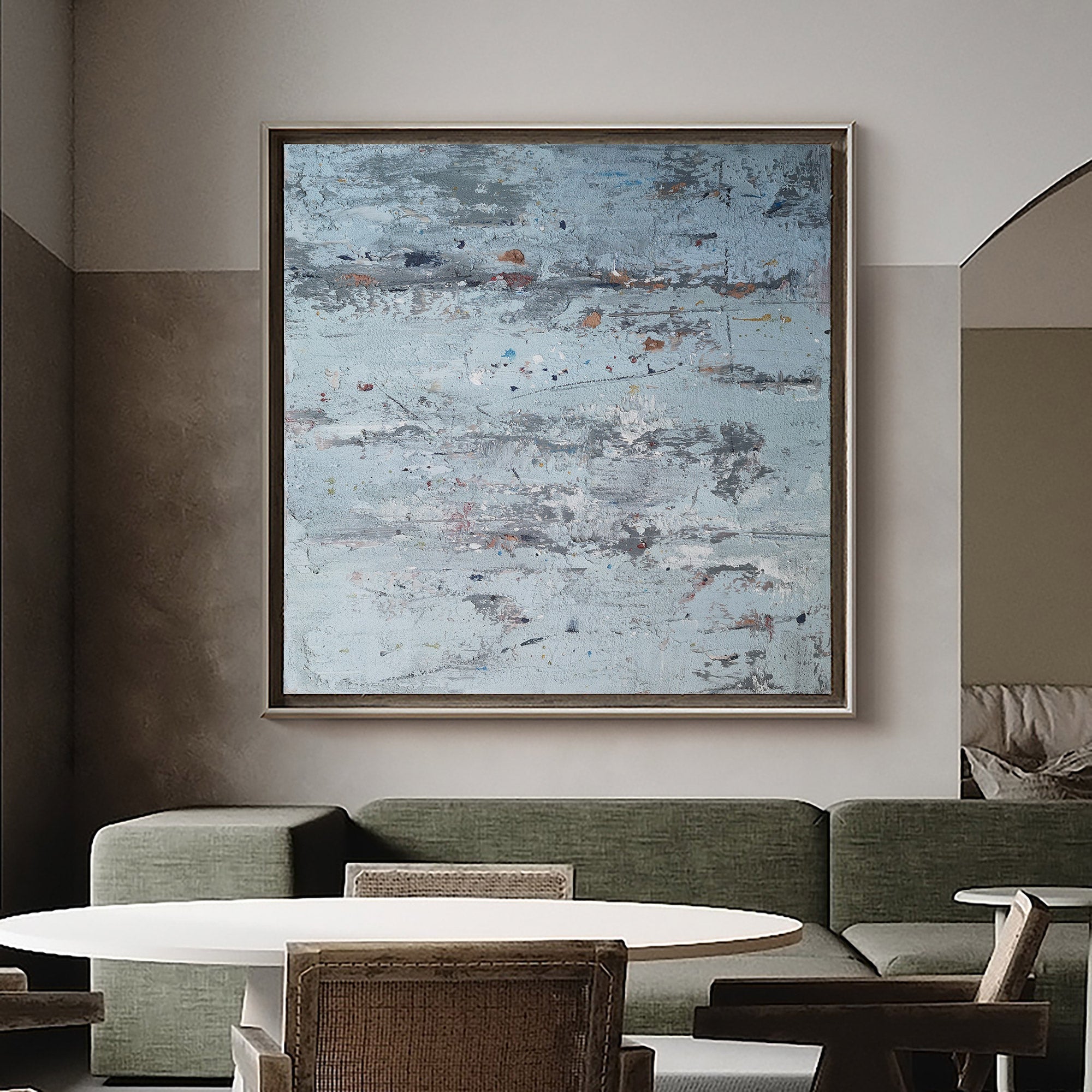 Light Blue Grey Abstract Painting