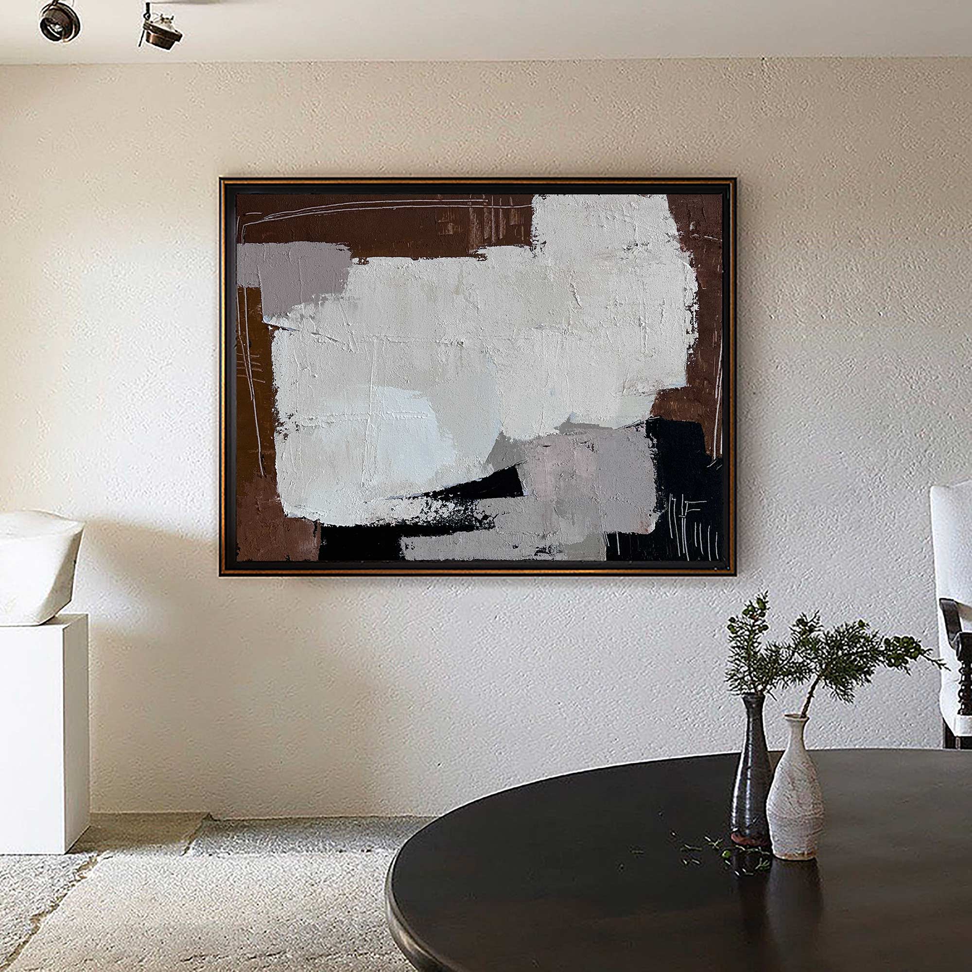 Thick Texture Earth‑Tone Abstract Art Warm Contemporary Living Room Wall Piece