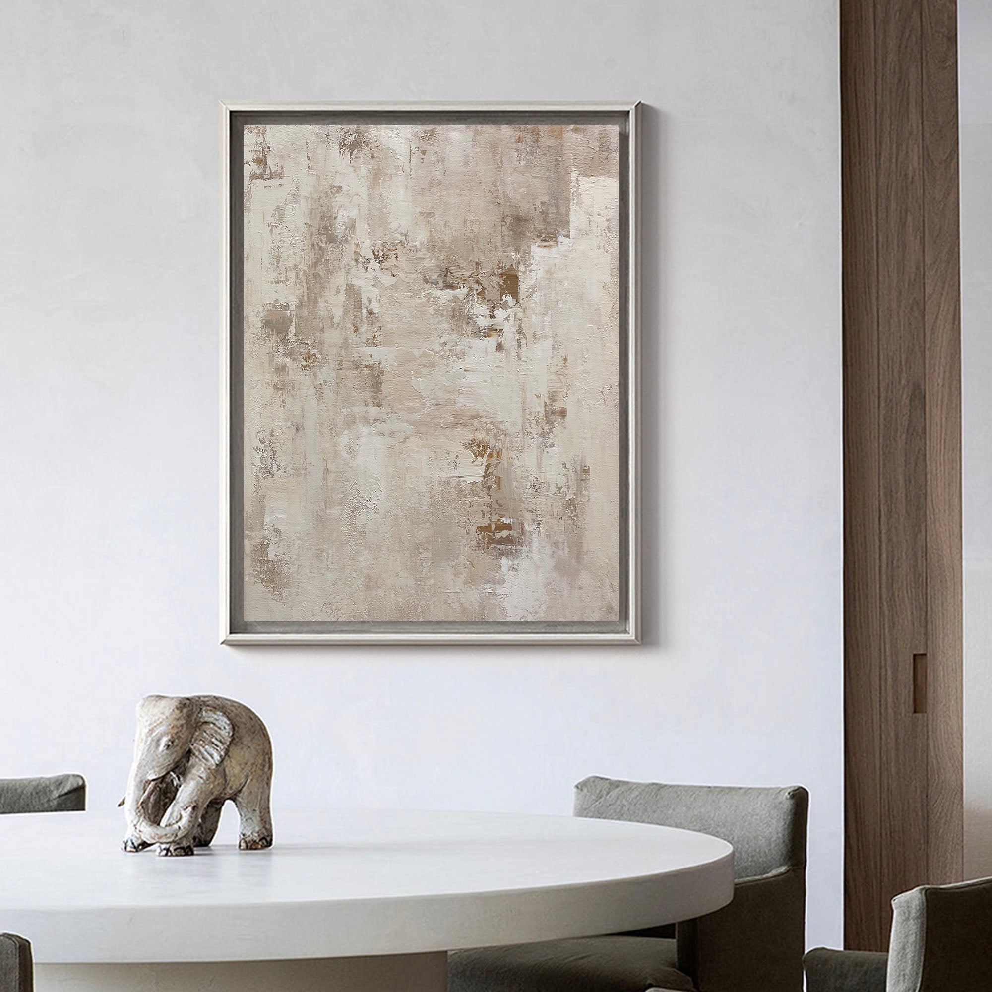 Beige Wabi Sabi Textured Canvas Wall Art