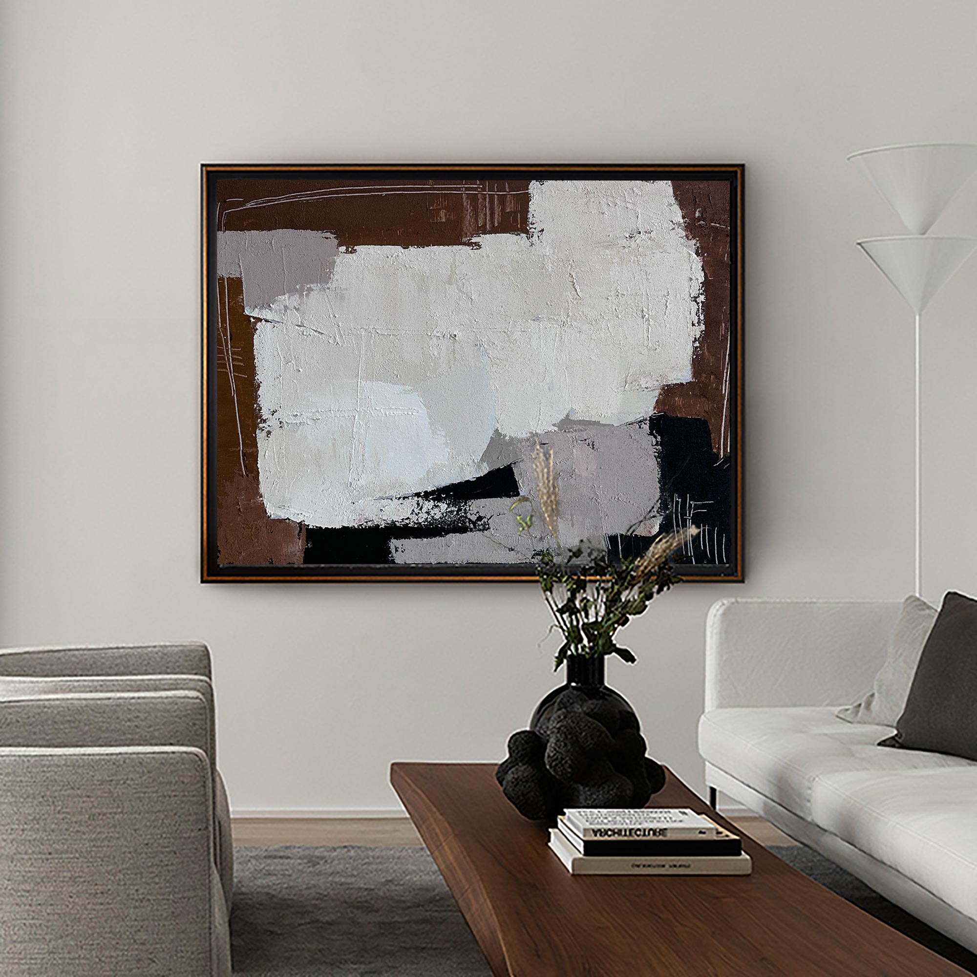 Thick Texture Earth‑Tone Abstract Art Warm Contemporary Living Room Wall Piece