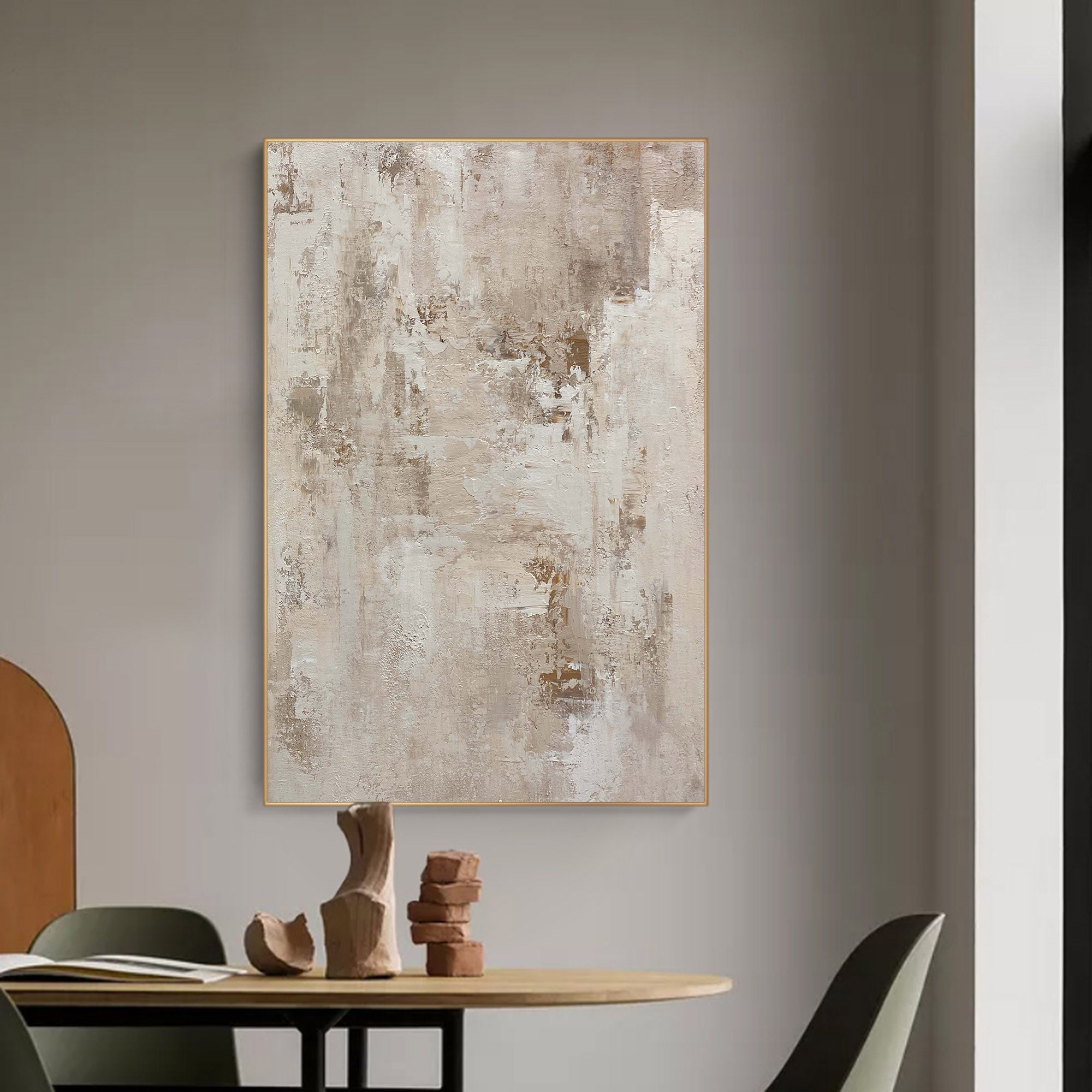 Beige Wabi Sabi Textured Canvas Wall Art