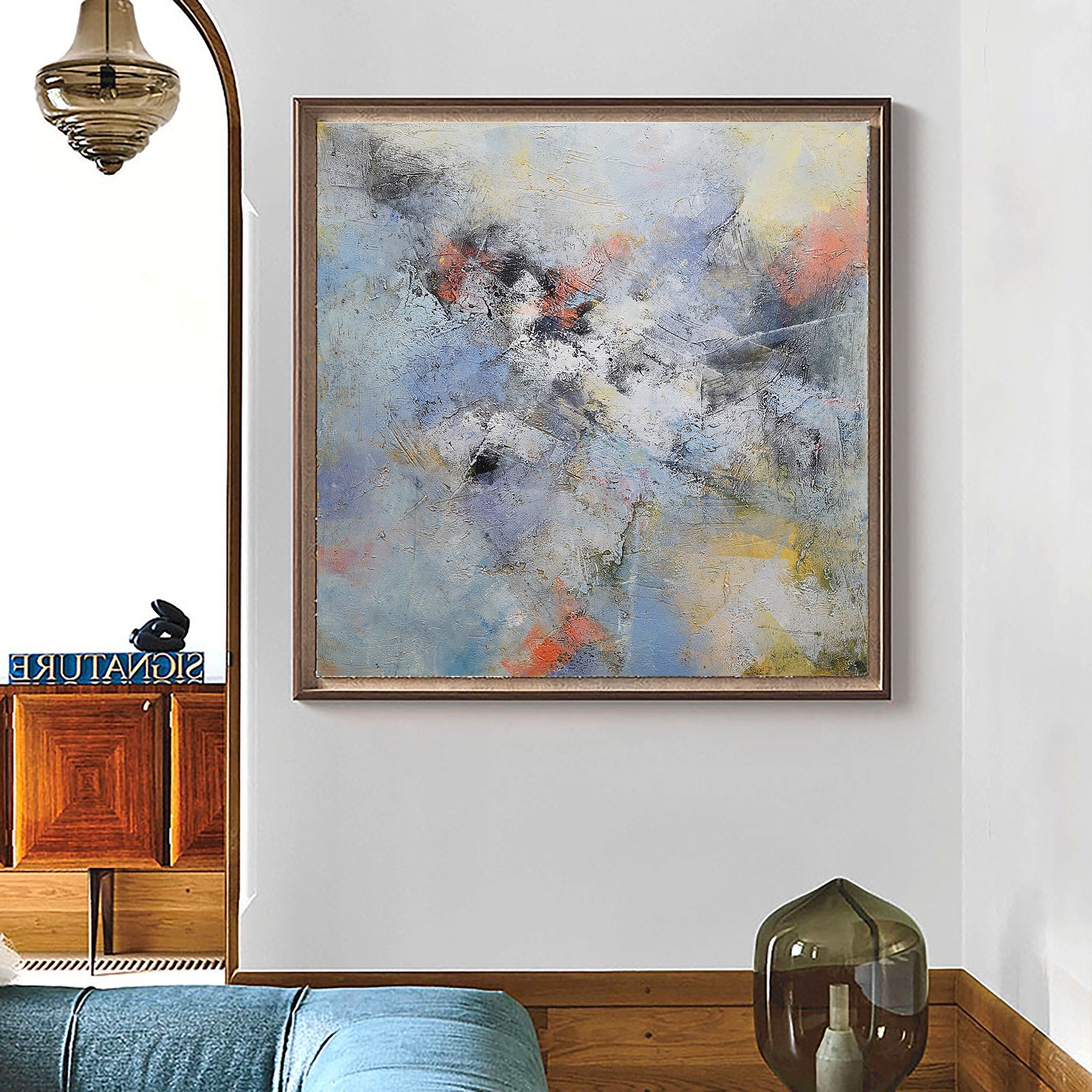 Square Abstract Painting 40'' X 40'' IS42 - Neutralighting