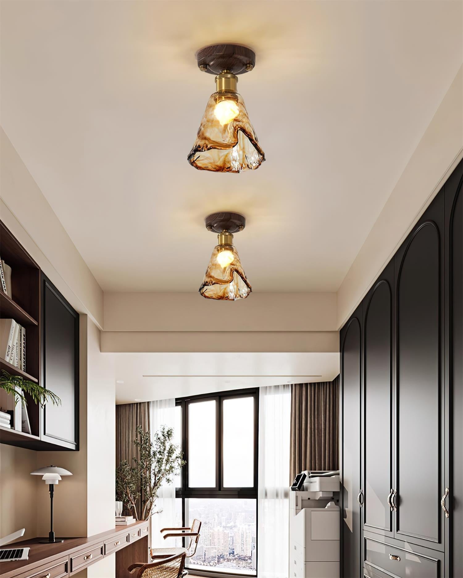 Velimo Amber Glass Flush Mount Light - Neutralighting