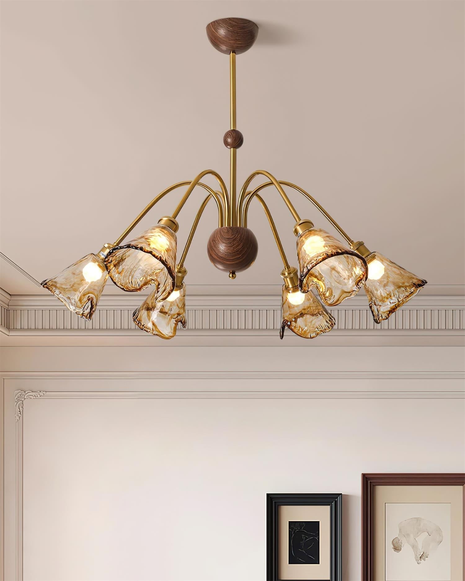 Beyona Amber Glass Chandelier - Neutralighting