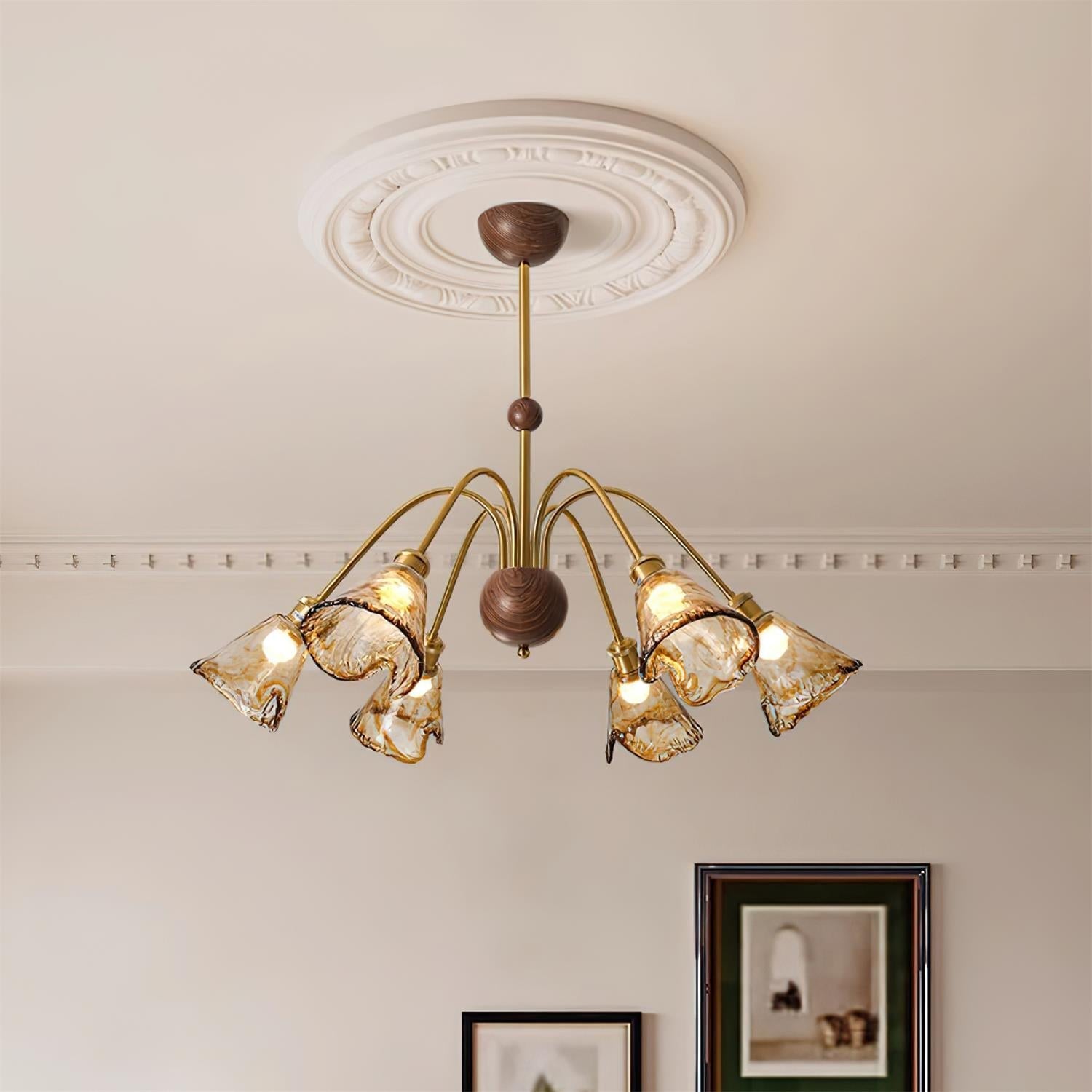 Beyona Amber Glass Chandelier - Neutralighting
