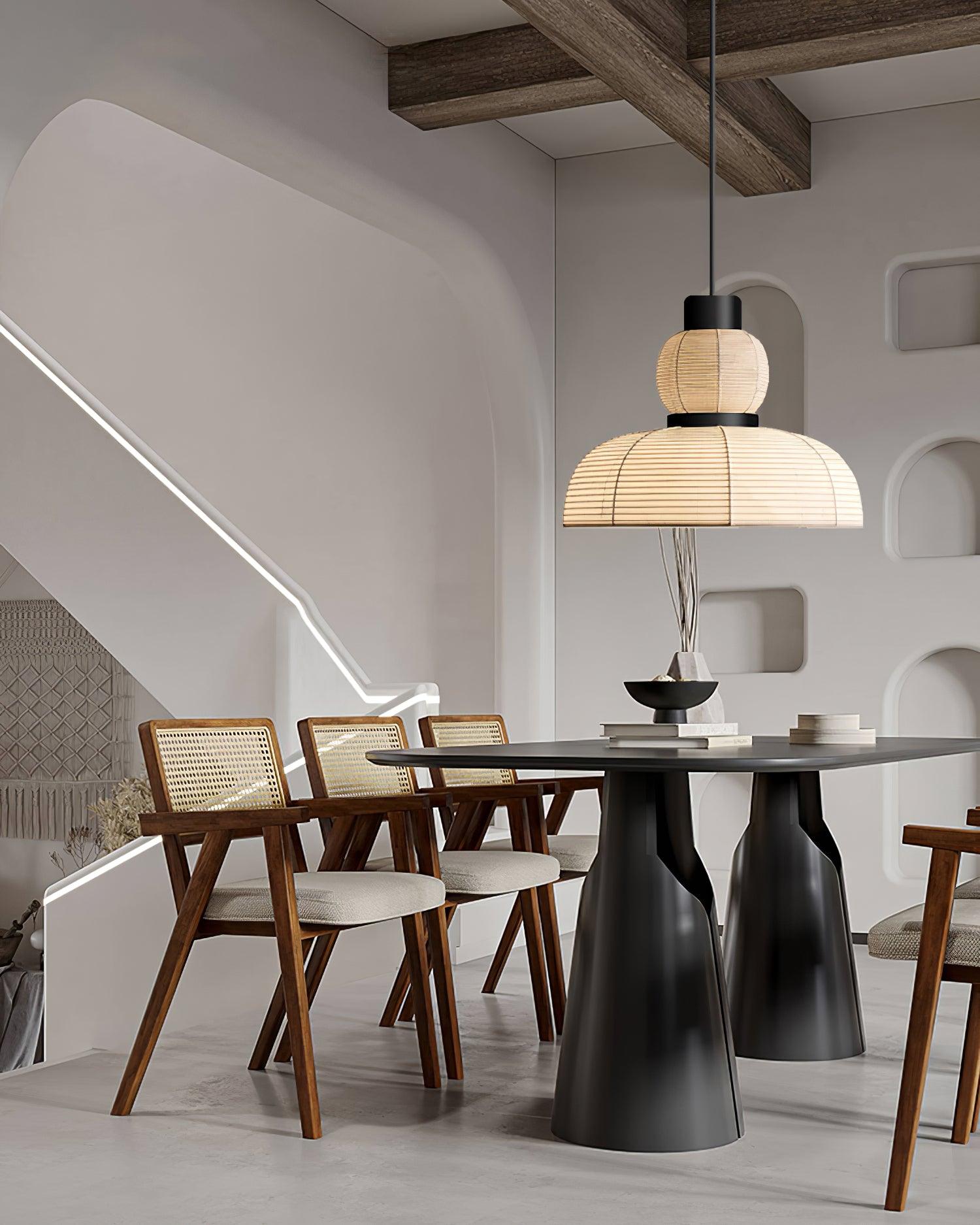 Pendant Lamp White Fabric Shade Black Cable Gentle Ambient Glow - Neutralighting