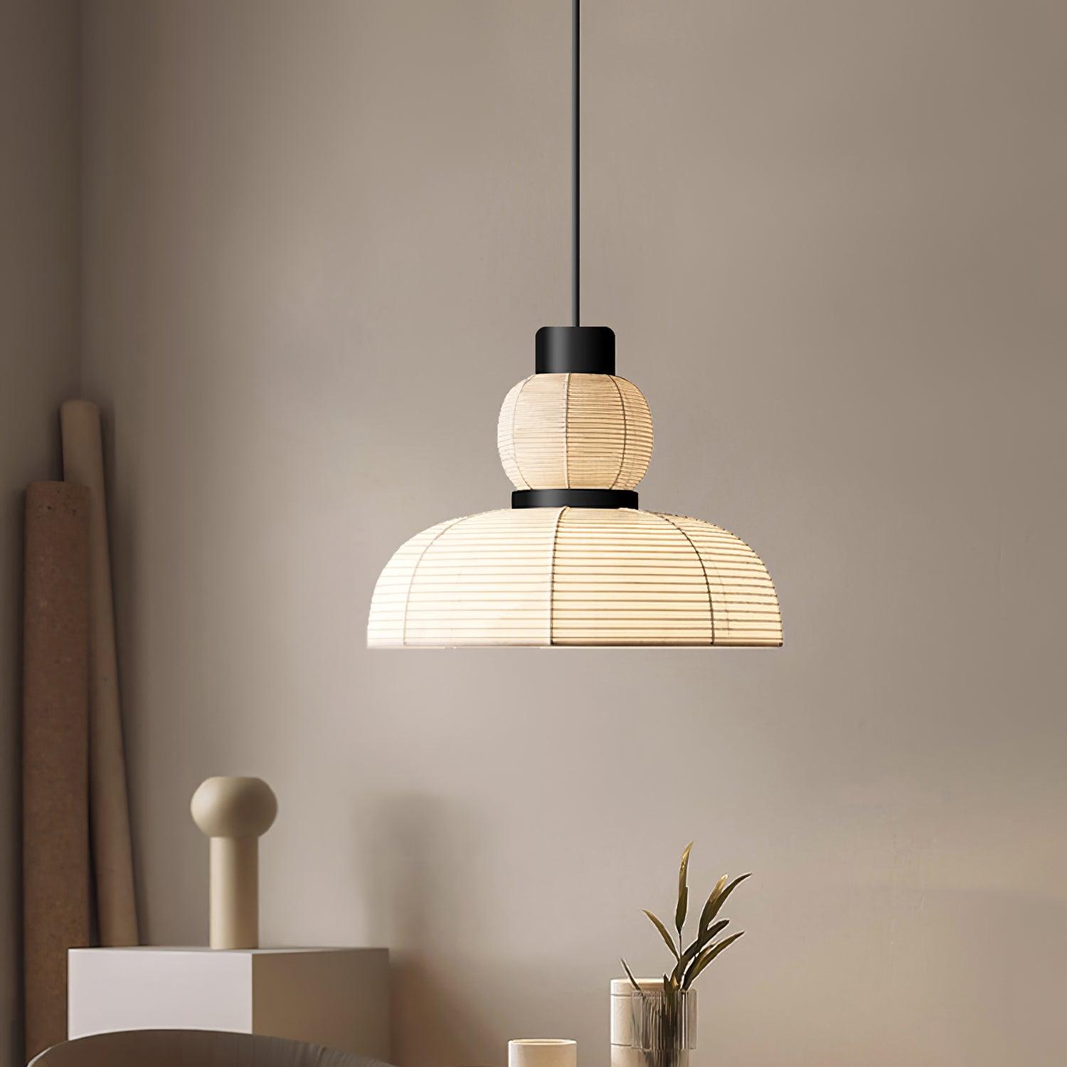 Pendant Lamp White Fabric Shade Black Cable Gentle Ambient Glow - Neutralighting