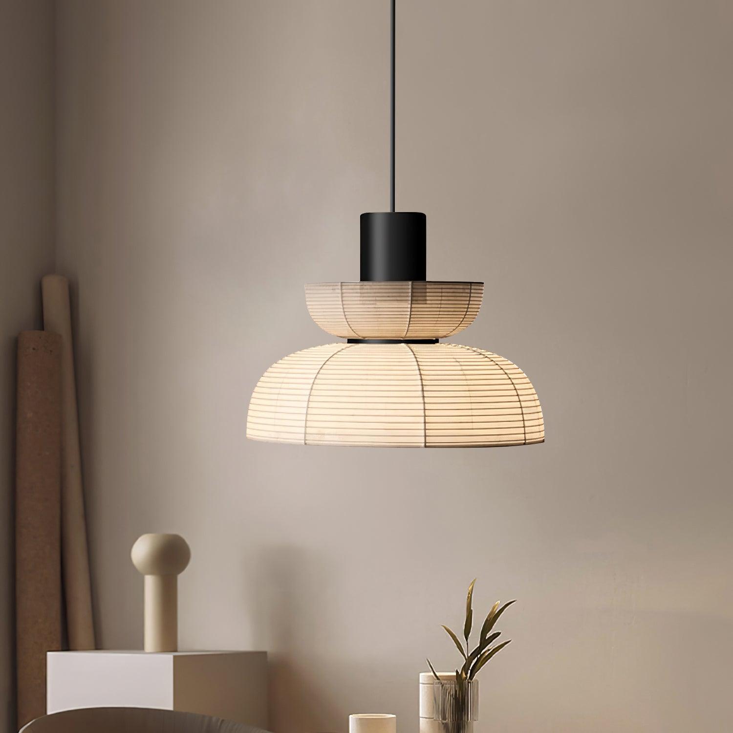 Pendant Lamp White Fabric Shade Black Cable Gentle Ambient Glow - Neutralighting