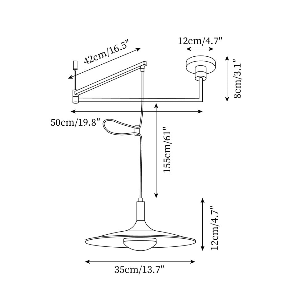 Veylo Adjustable Swing Arm Pendant Light - Neutralighting