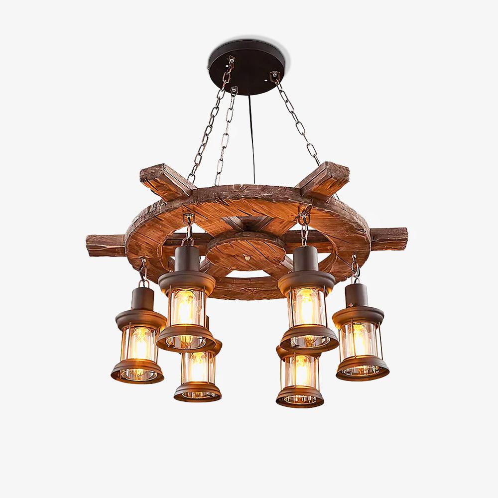 Aurzorir Vintage Wood Chandelier - Neutralighting