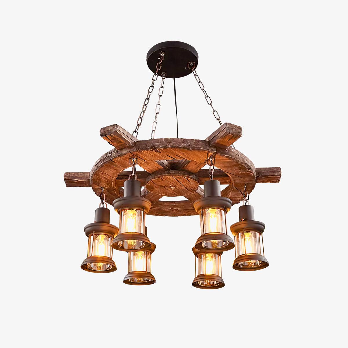 Aurzorir Vintage Wood Chandelier - Neutralighting
