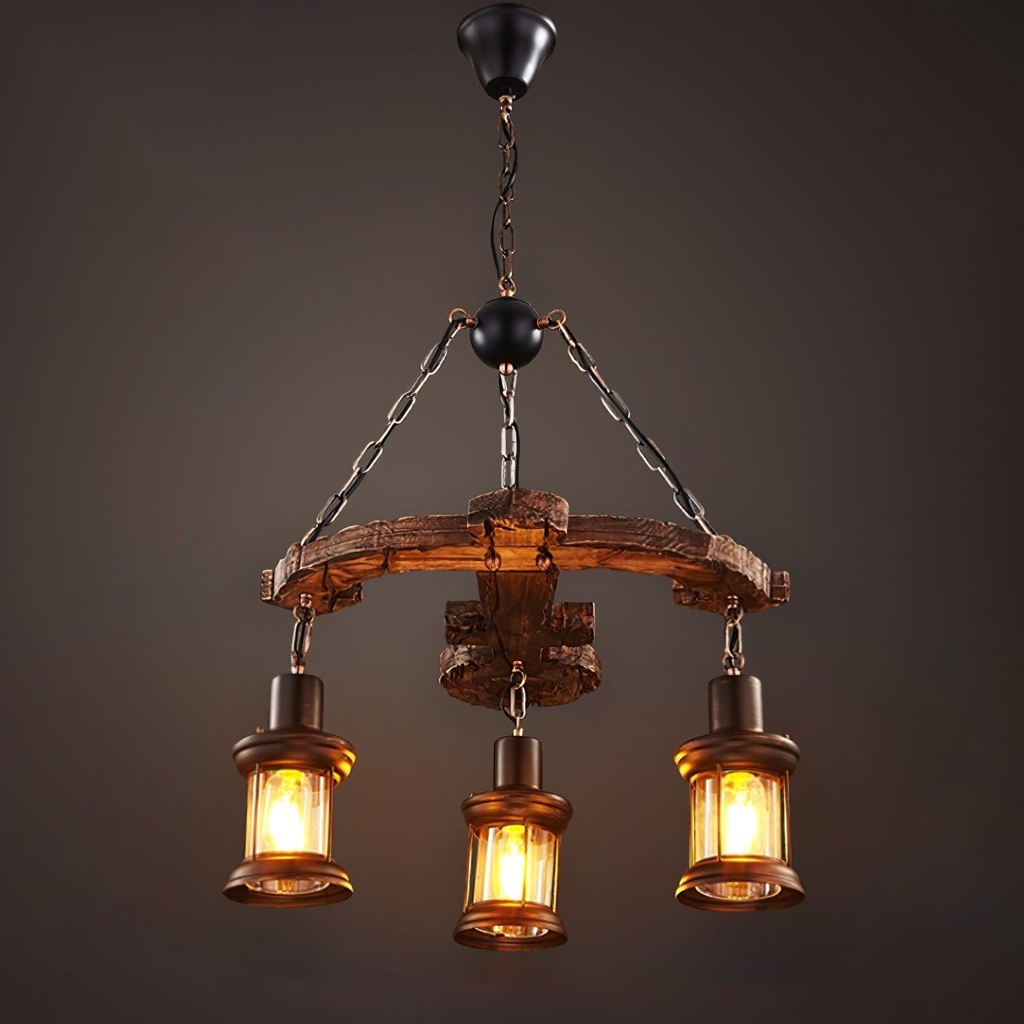 Aurzorir Vintage Wood Chandelier - Neutralighting