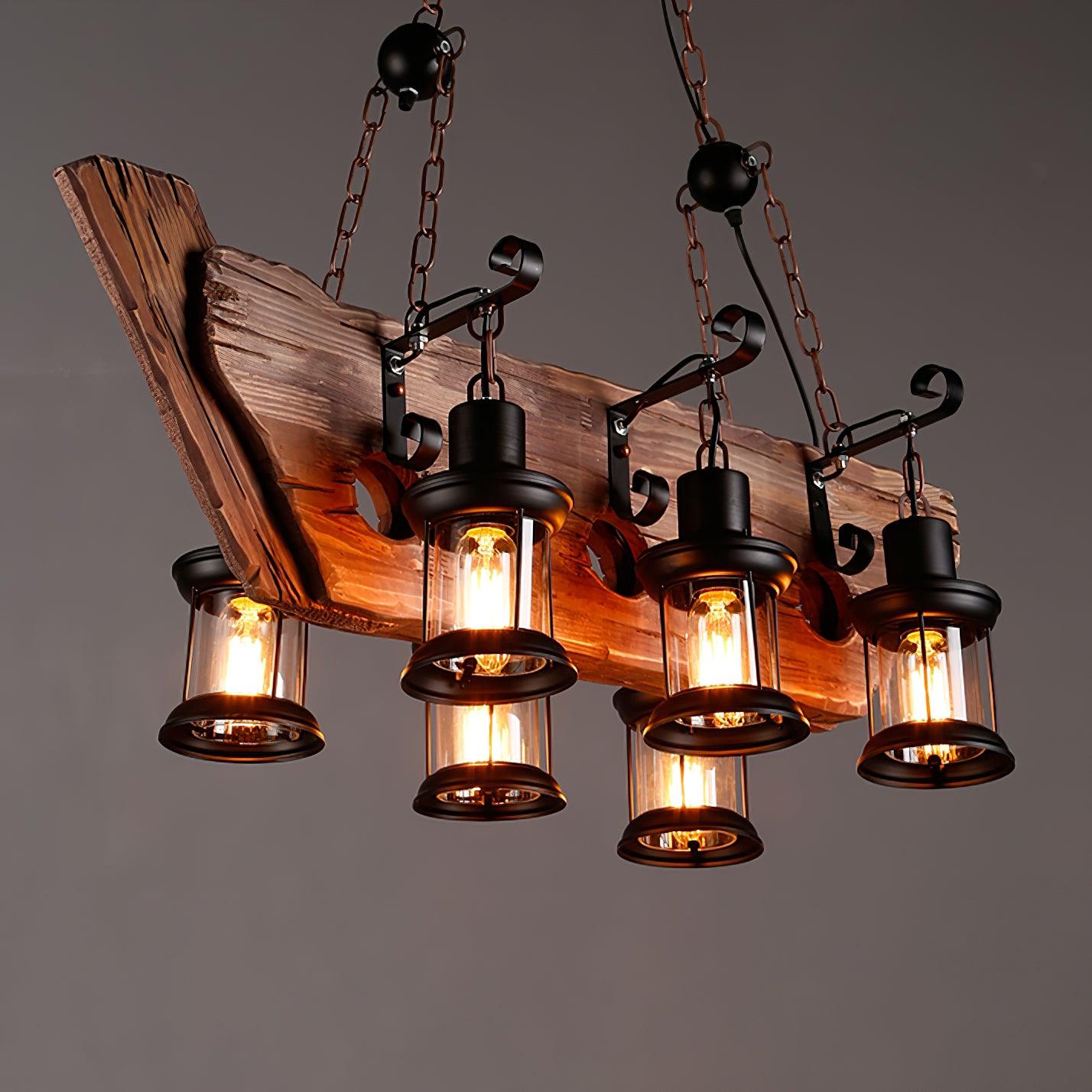 Aurzorir Vintage Wood Chandelier - Neutralighting