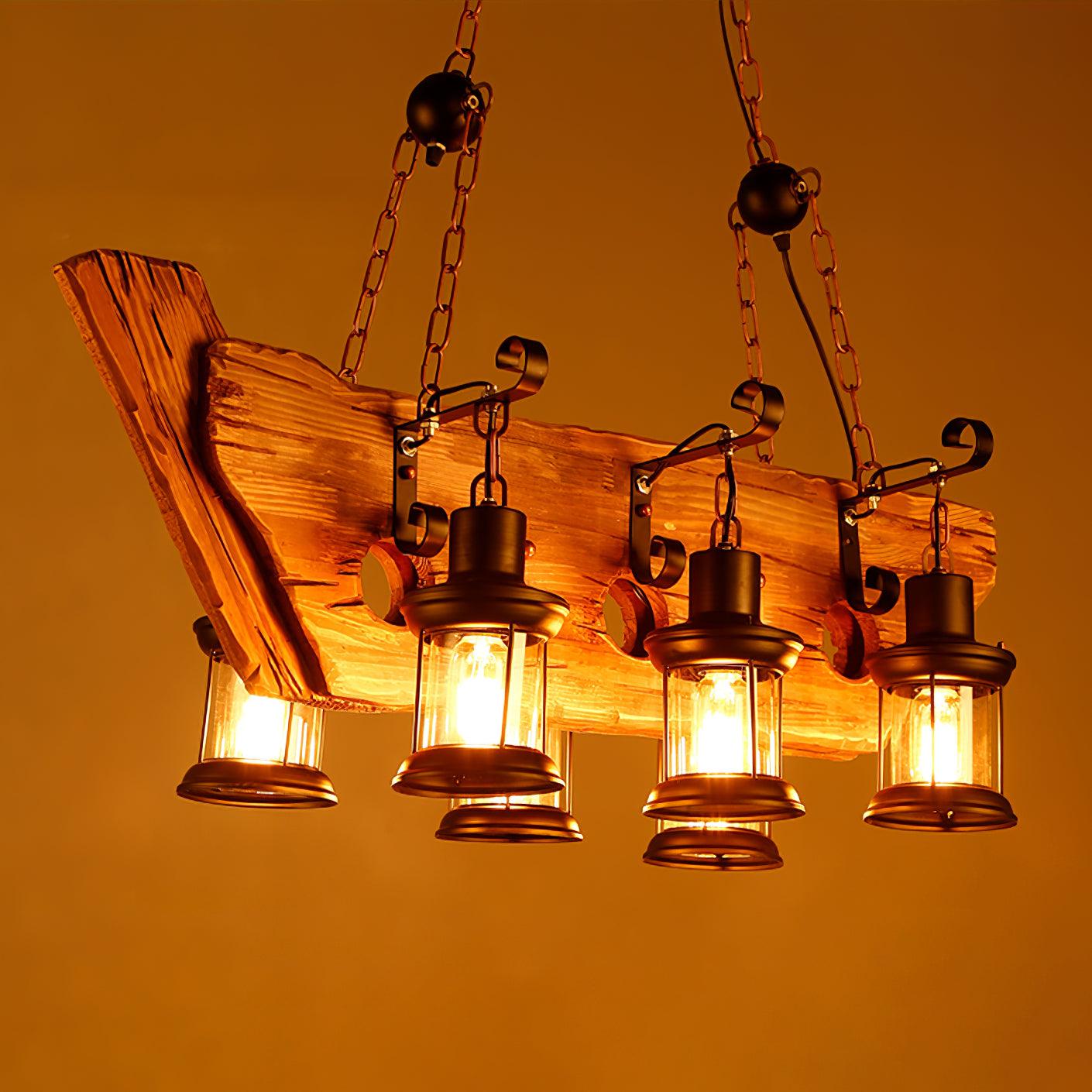 Aurzorir Vintage Wood Chandelier - Neutralighting