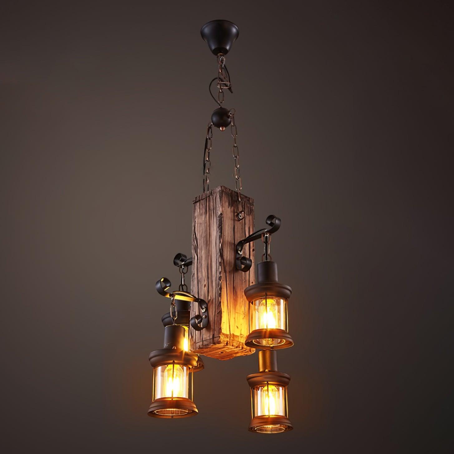 Aurzorir Vintage Wood Chandelier - Neutralighting