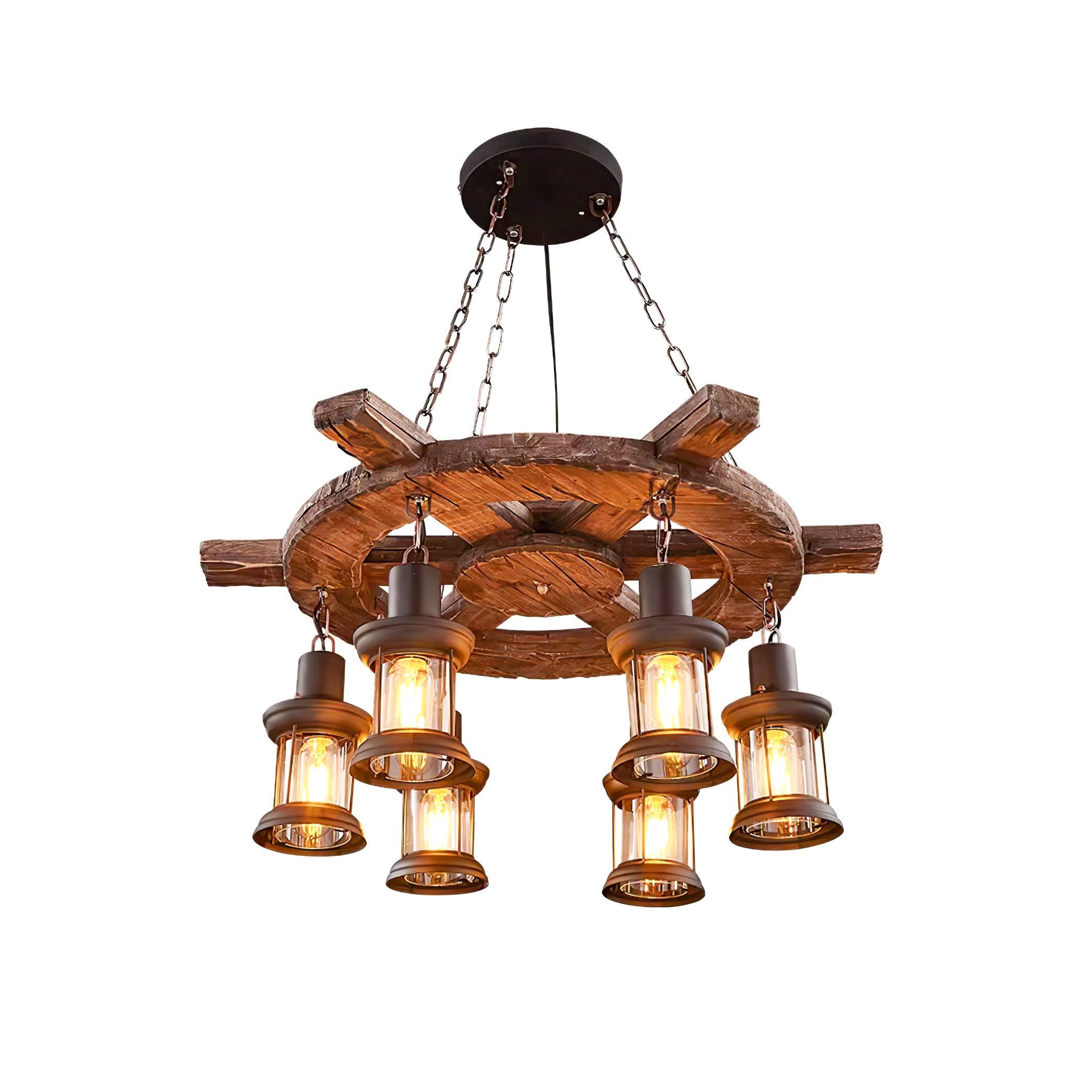 Aurzorir Vintage Wood Chandelier - Neutralighting