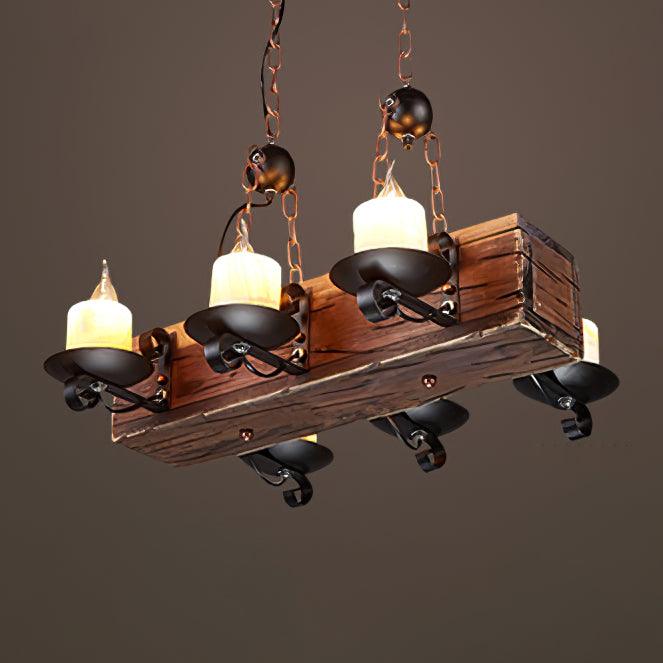 Aurzorir Vintage Wood Chandelier - Neutralighting