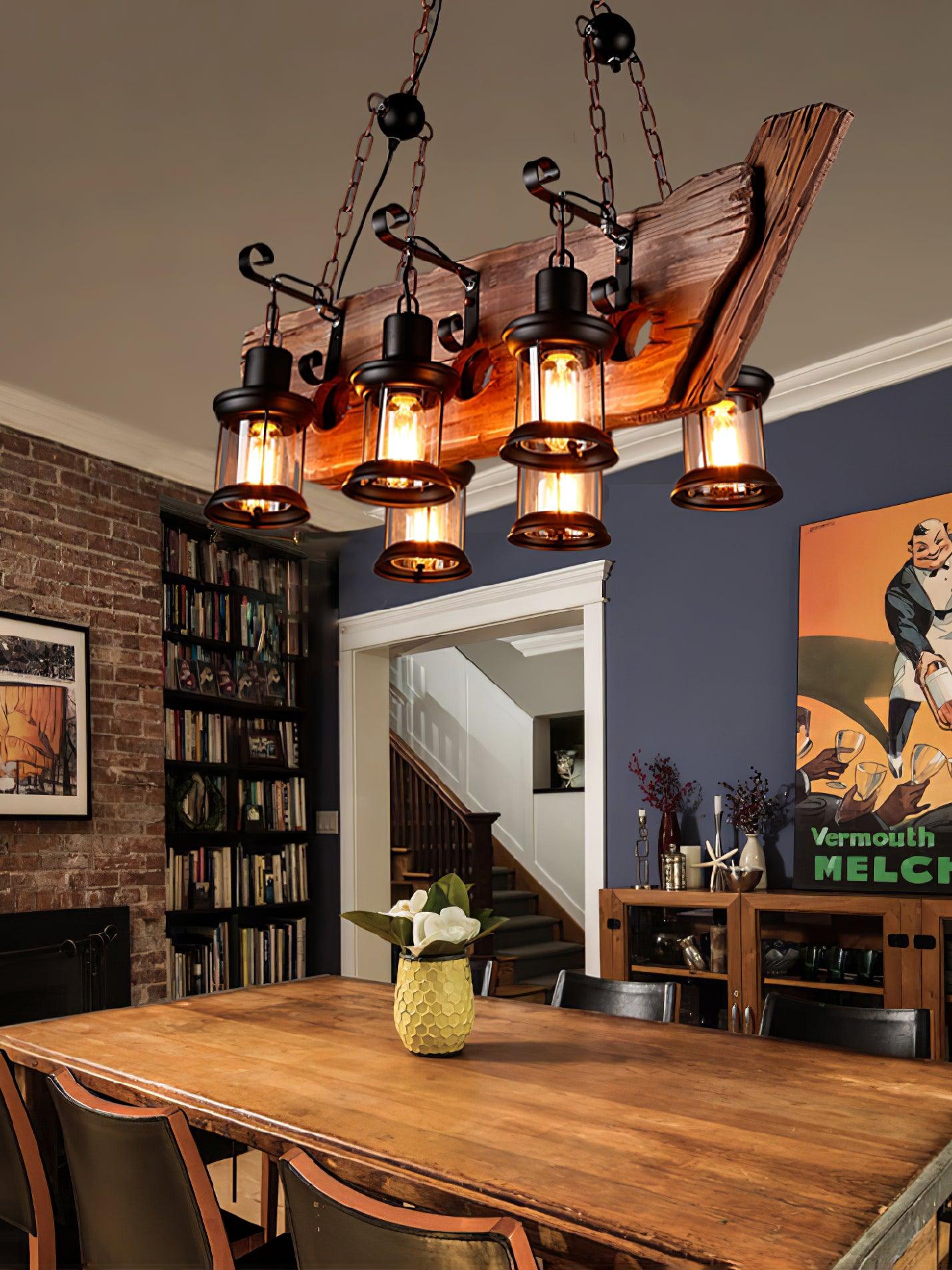 Aurzorir Vintage Wood Chandelier - Neutralighting