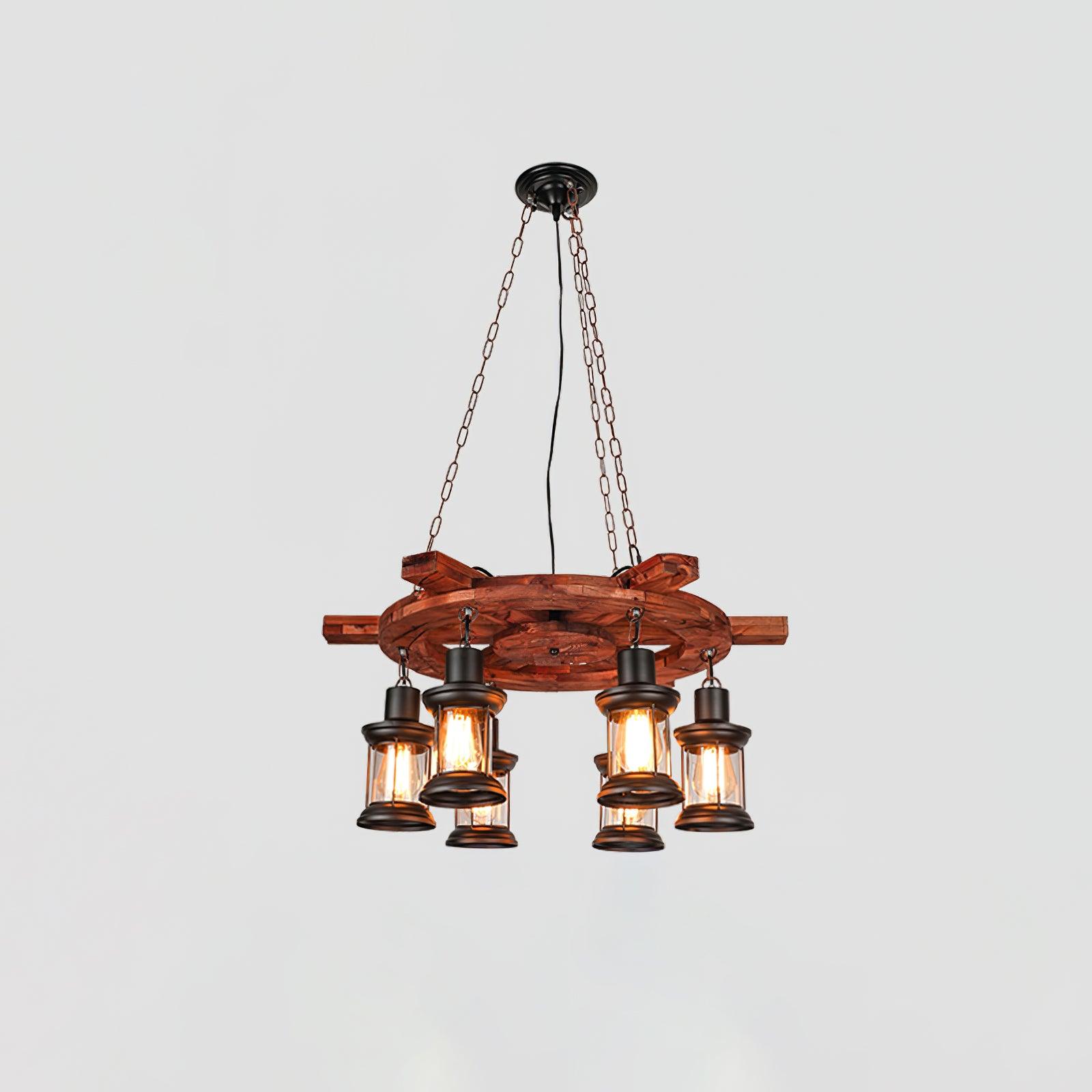 Aurzorir Vintage Wood Chandelier - Neutralighting