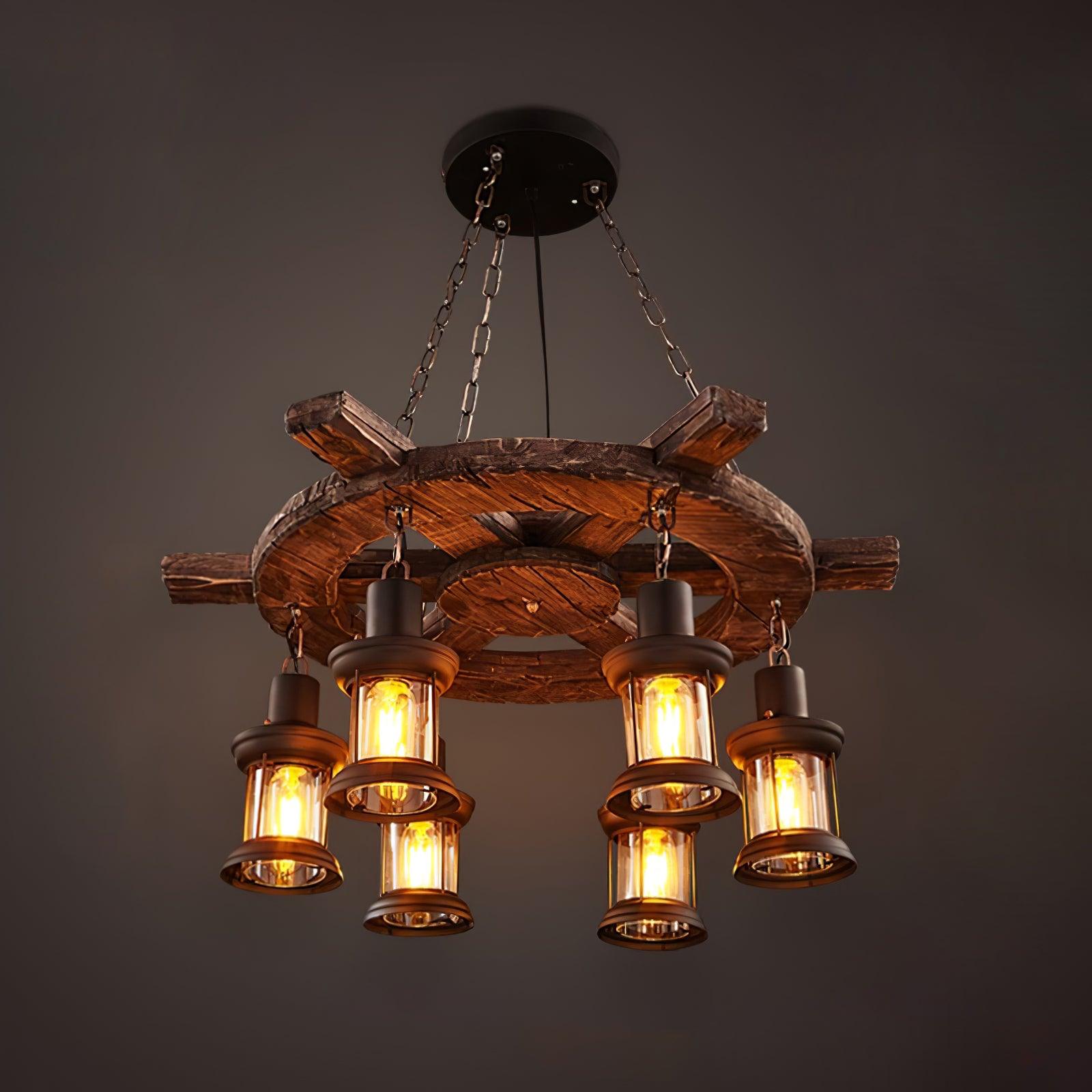 Aurzorir Vintage Wood Chandelier - Neutralighting