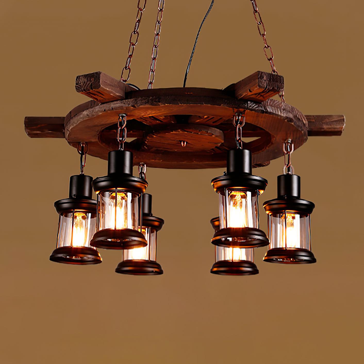Aurzorir Vintage Wood Chandelier - Neutralighting