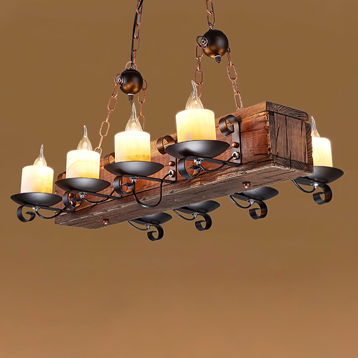 Aurzorir Vintage Wood Chandelier - Neutralighting