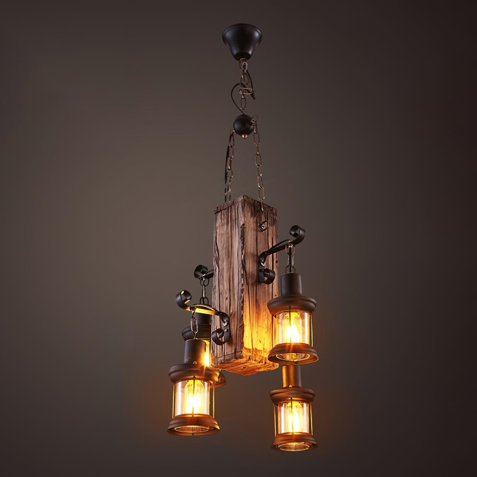 Aurzorir Vintage Wood Chandelier - Neutralighting