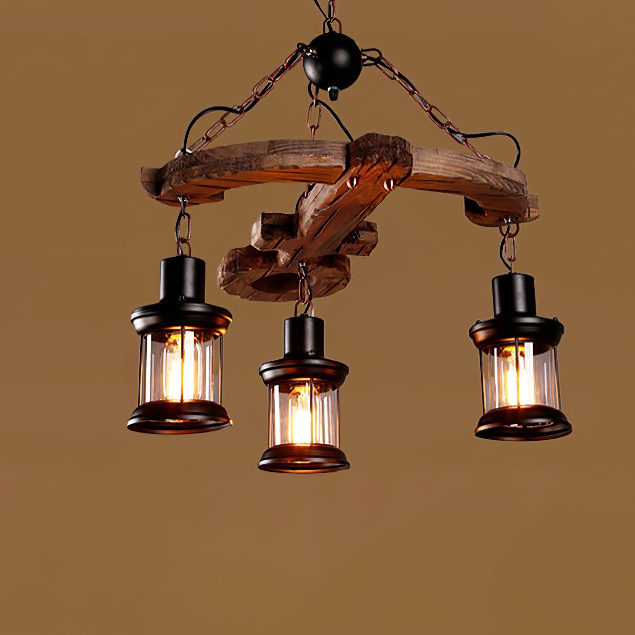 Aurzorir Vintage Wood Chandelier - Neutralighting