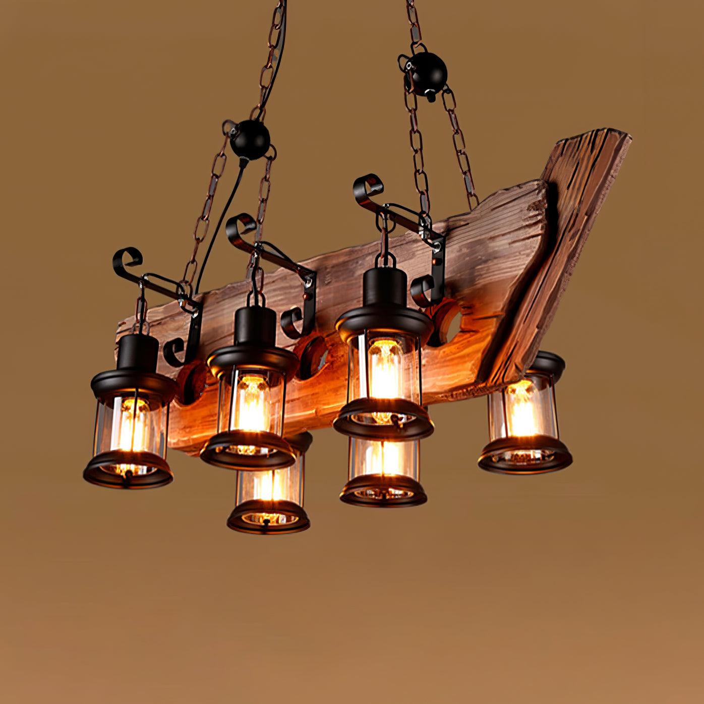 Aurzorir Vintage Wood Chandelier - Neutralighting