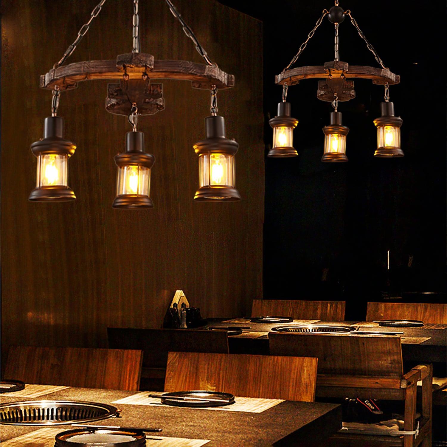 Aurzorir Vintage Wood Chandelier - Neutralighting