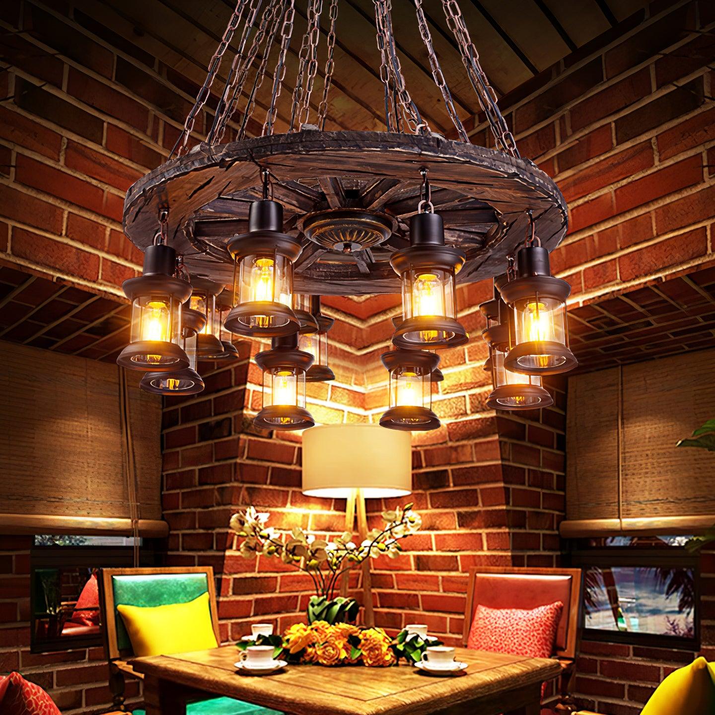 Aurzorir Vintage Wood Chandelier - Neutralighting