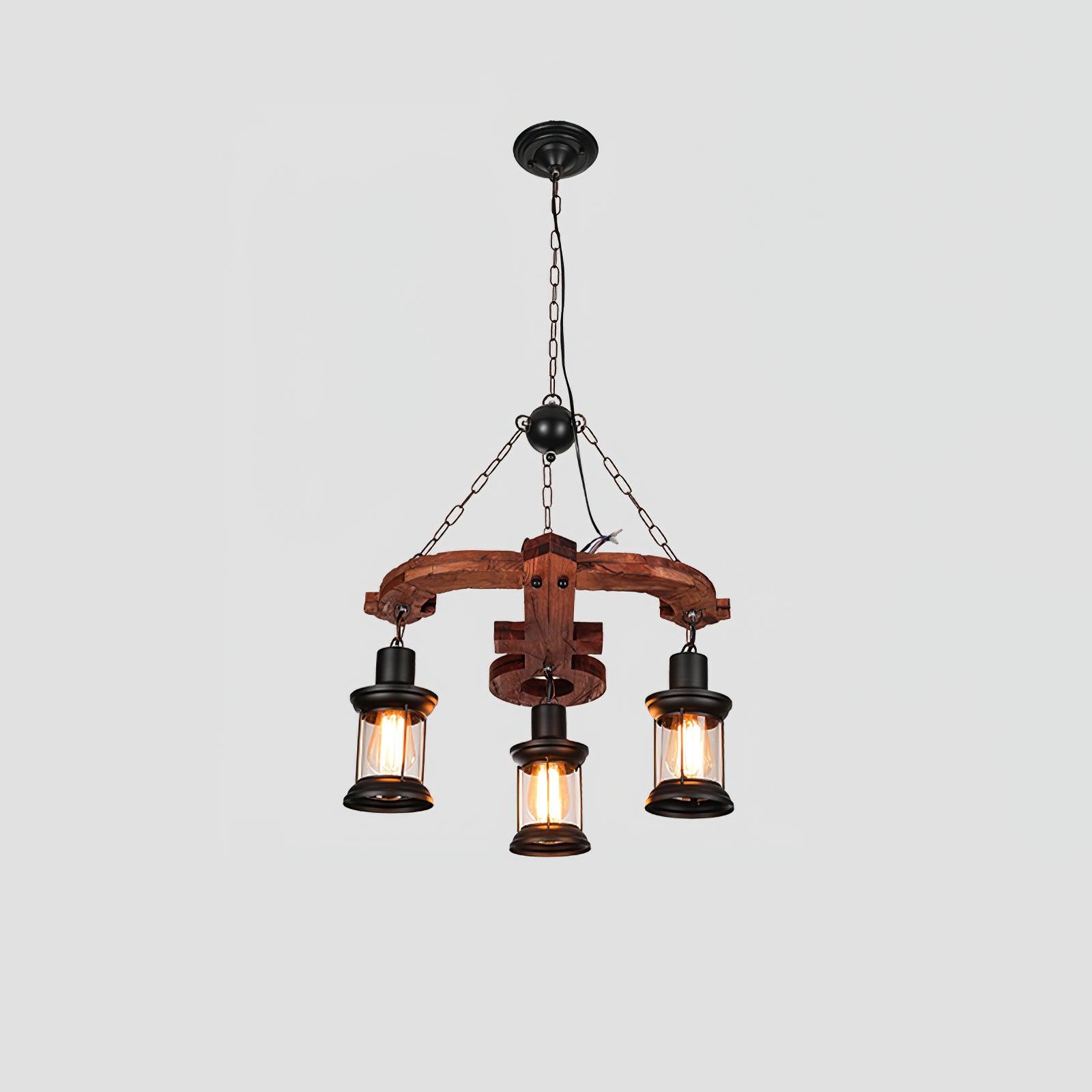 Aurzorir Vintage Wood Chandelier - Neutralighting