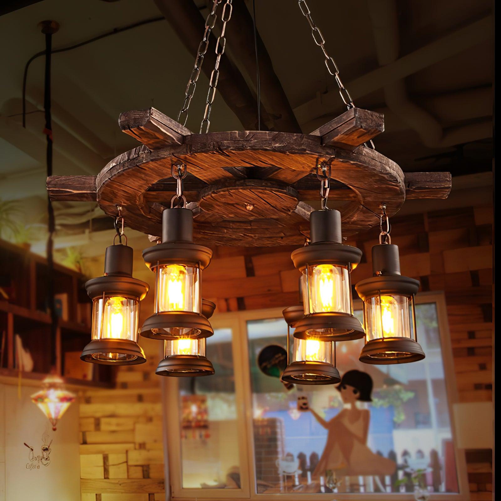 Aurzorir Vintage Wood Chandelier - Neutralighting