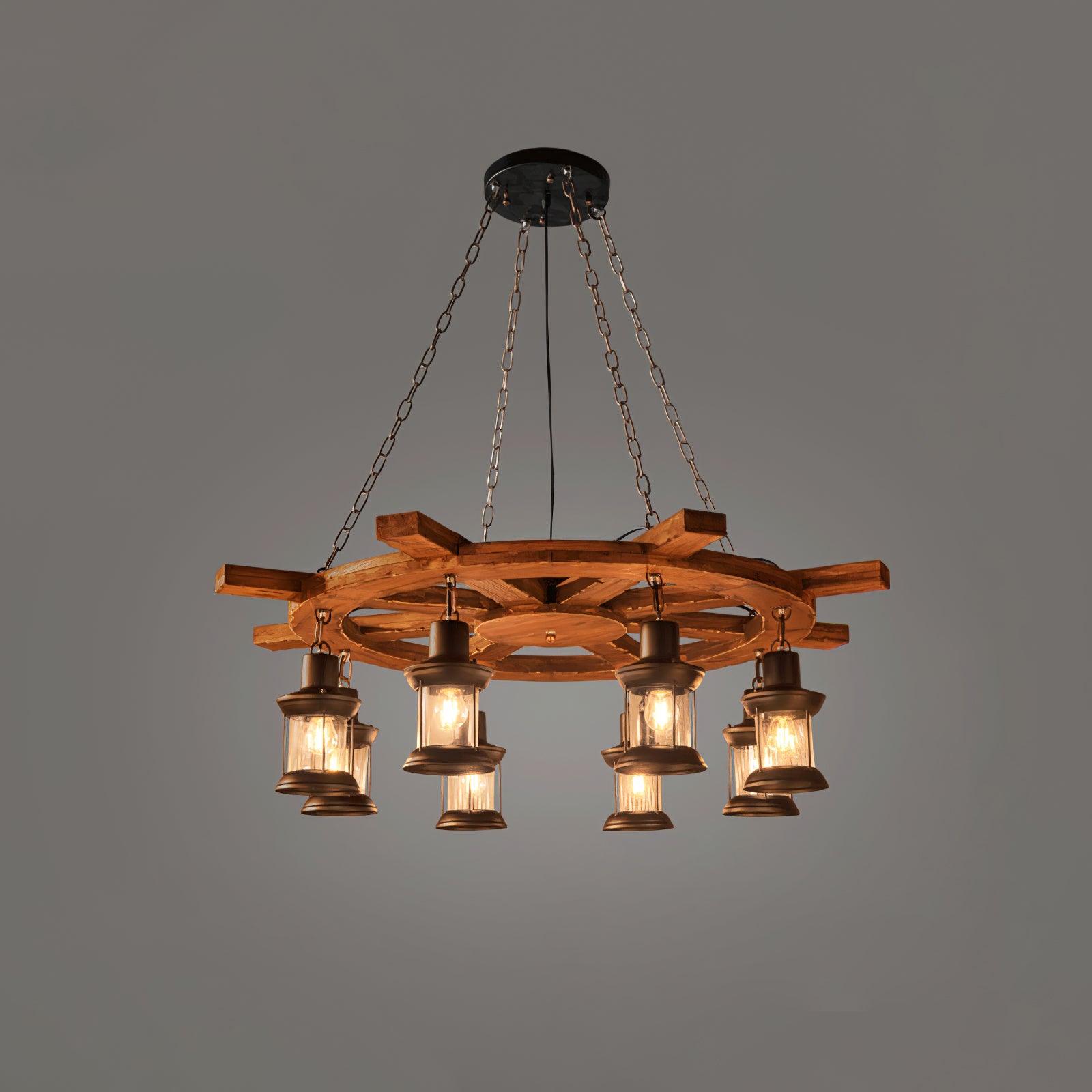 Aurzorir Vintage Wood Chandelier - Neutralighting
