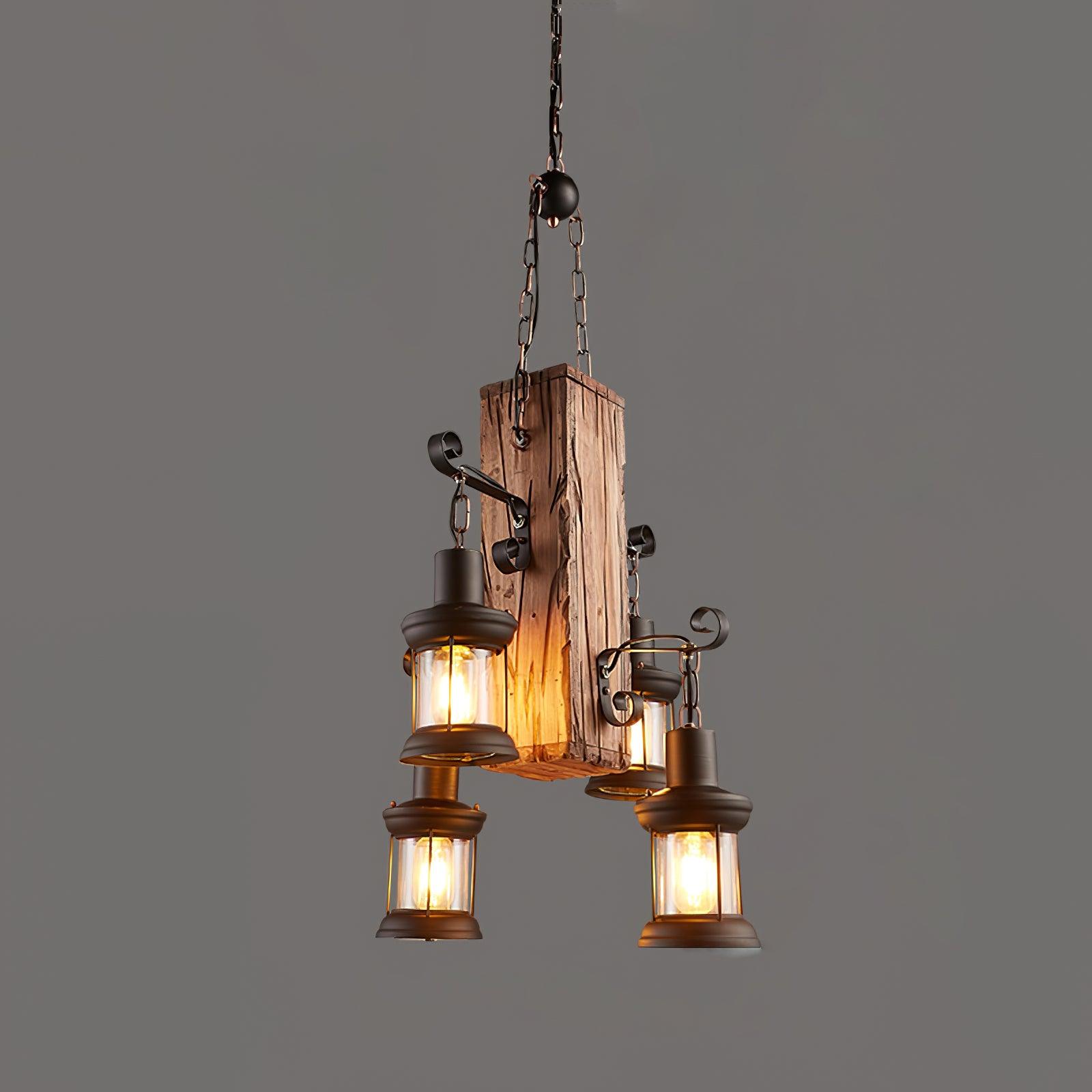 Aurzorir Vintage Wood Chandelier - Neutralighting