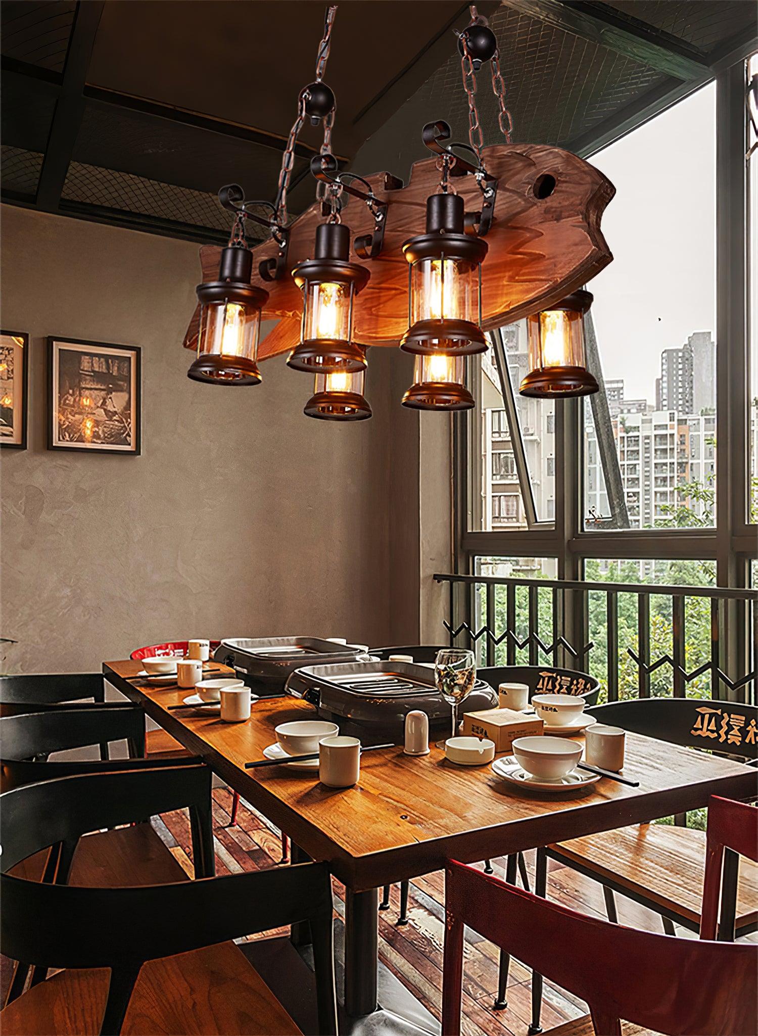 Aurzorir Vintage Wood Chandelier - Neutralighting