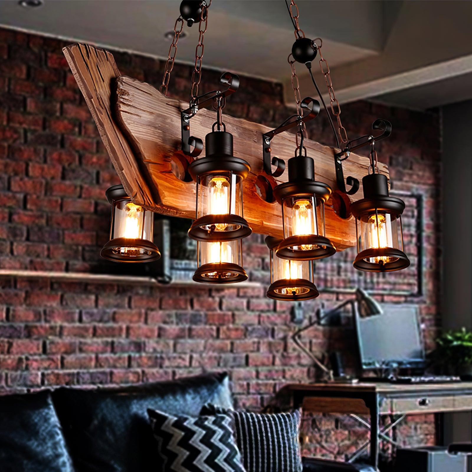 Aurzorir Vintage Wood Chandelier - Neutralighting