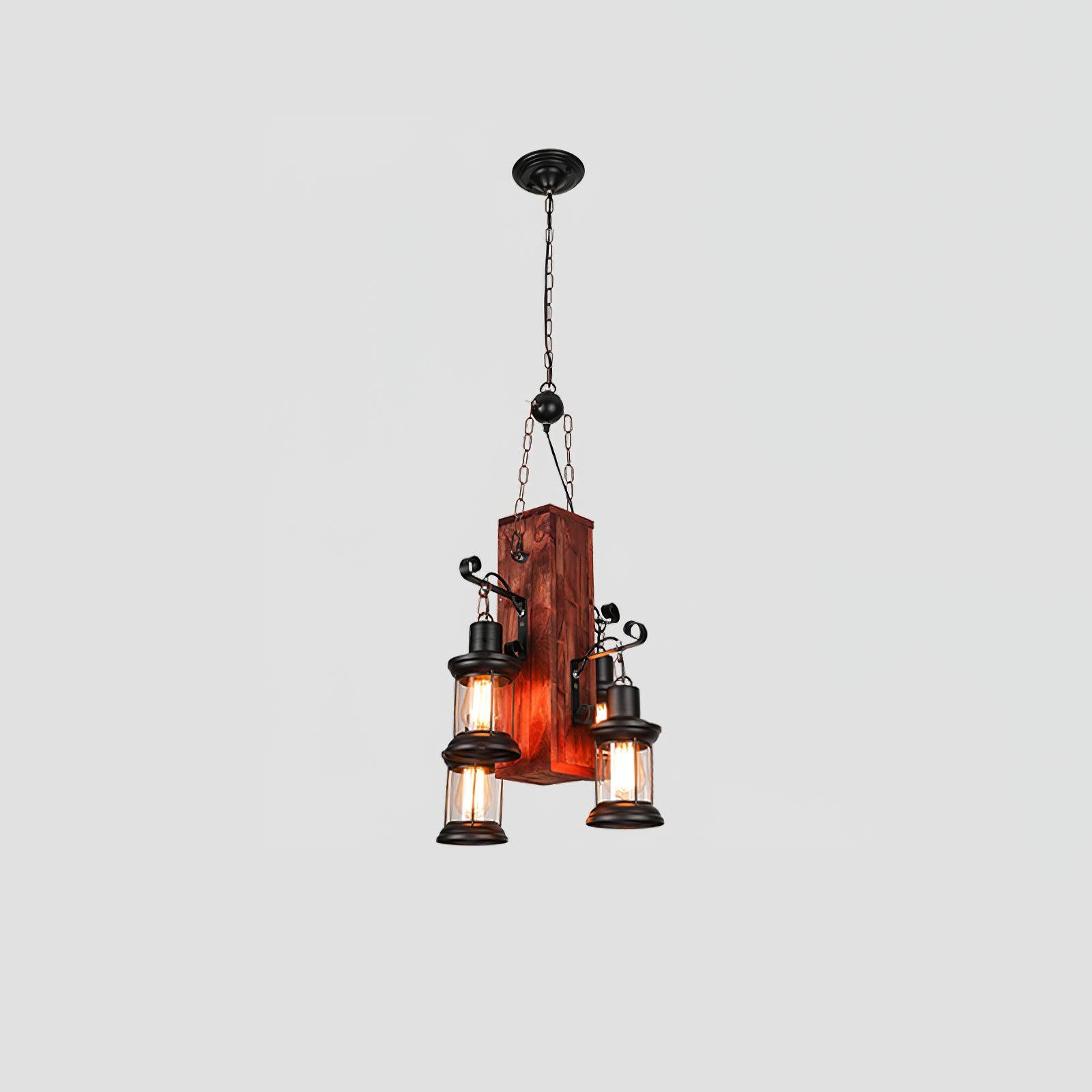Aurzorir Vintage Wood Chandelier - Neutralighting