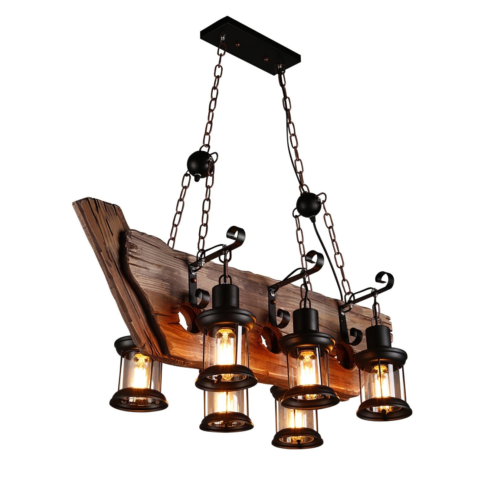 Aurzorir Vintage Wood Chandelier - Neutralighting
