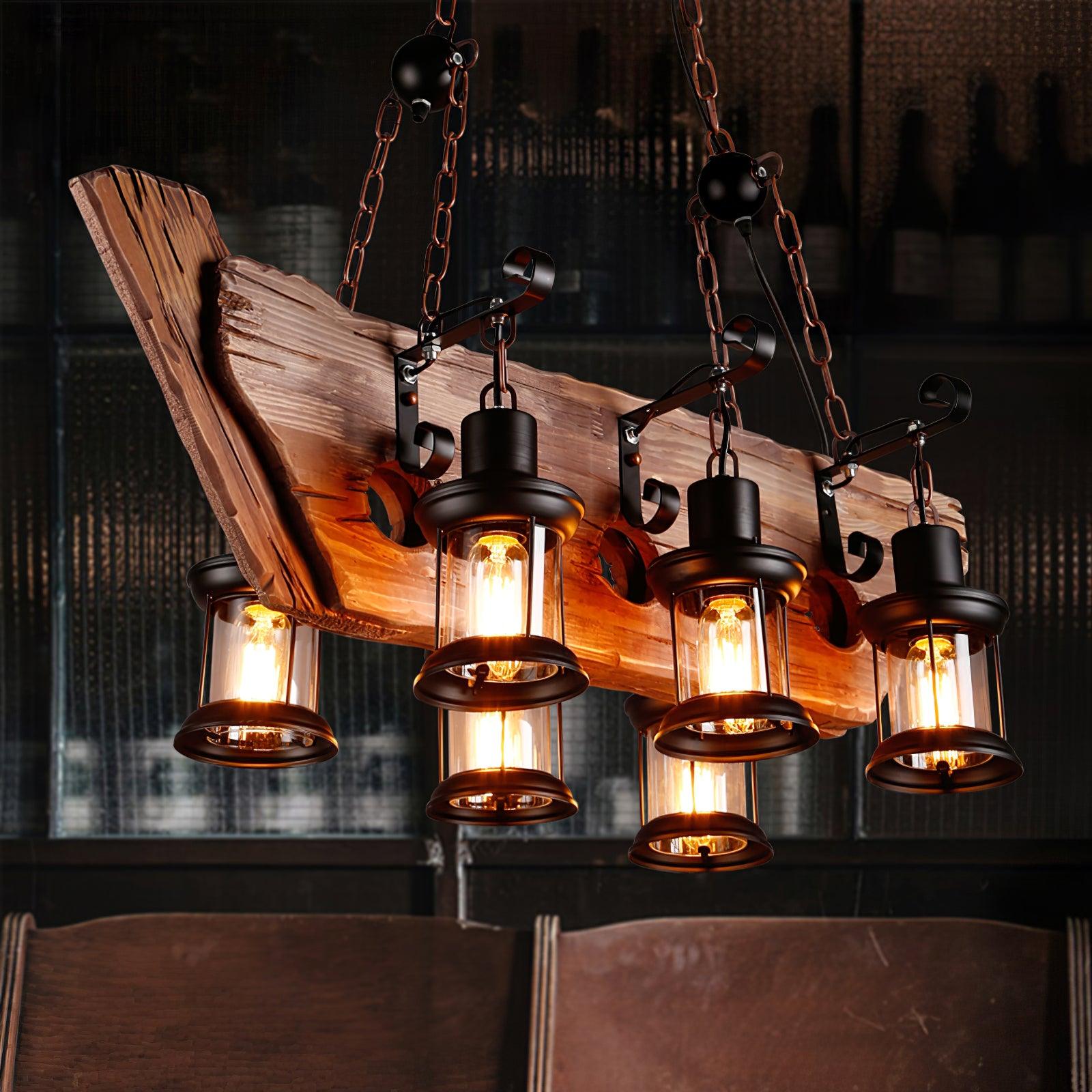 Aurzorir Vintage Wood Chandelier - Neutralighting