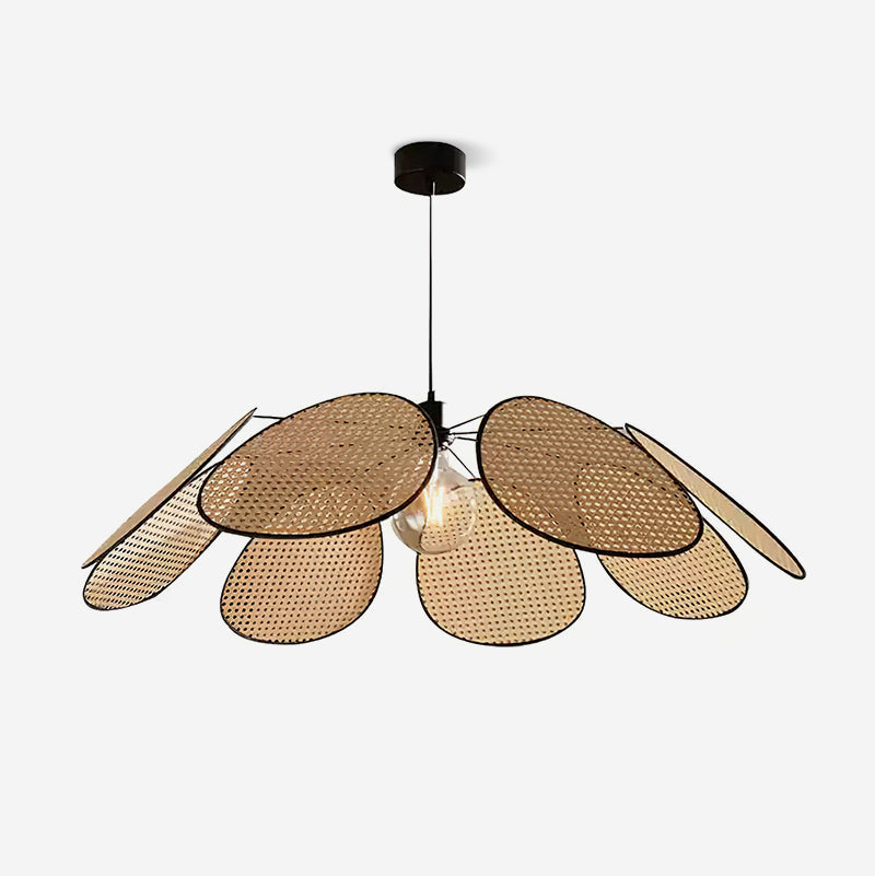 Chandelier with Rattan Petals and Metal Frame Ambient Bohemian - Neutralighting