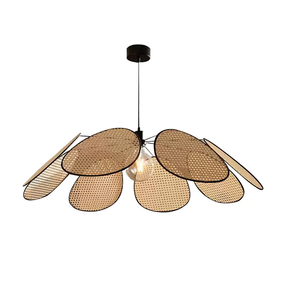 Chandelier with Rattan Petals and Metal Frame Ambient Bohemian - Neutralighting