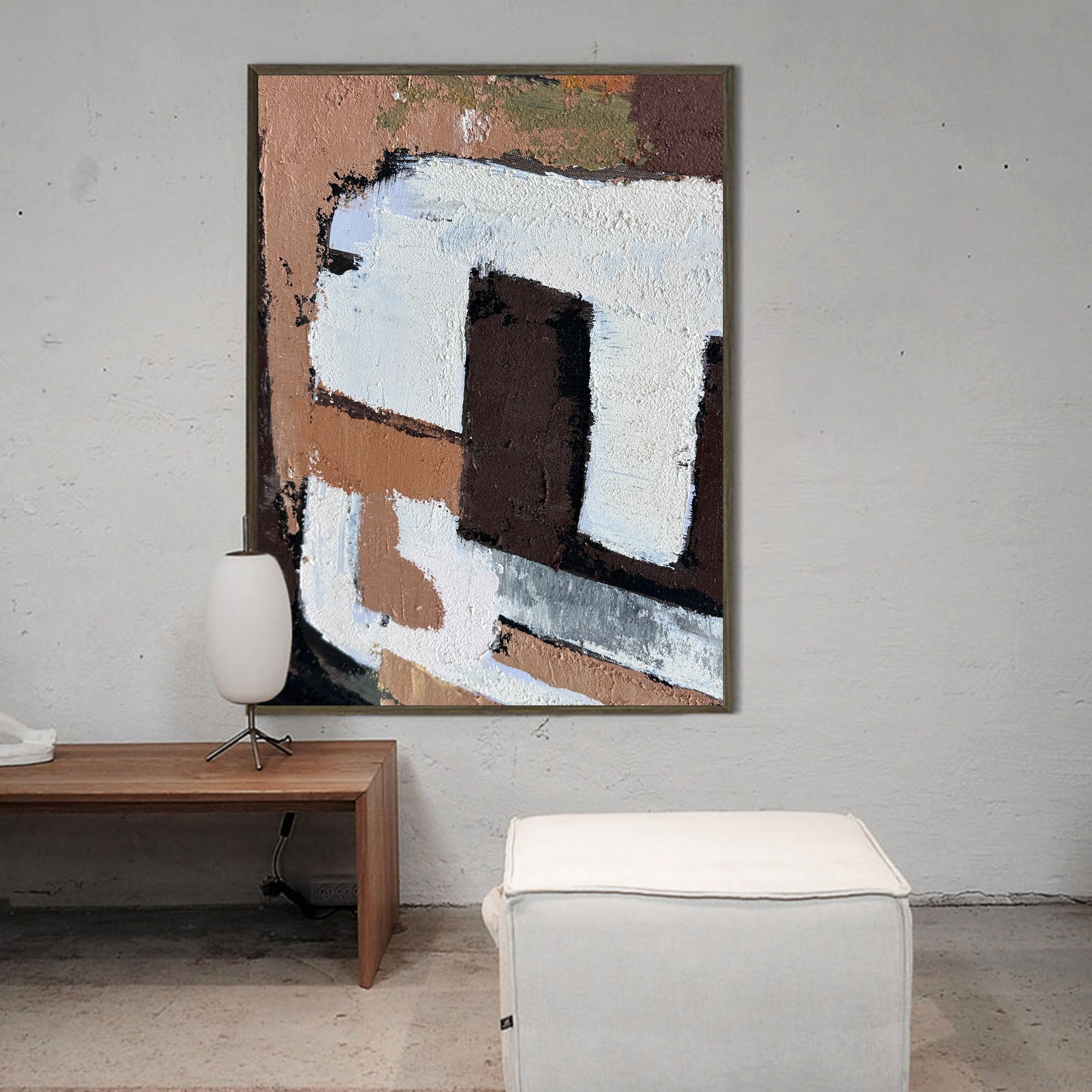 Textured Terracotta Abstract Oil Painting