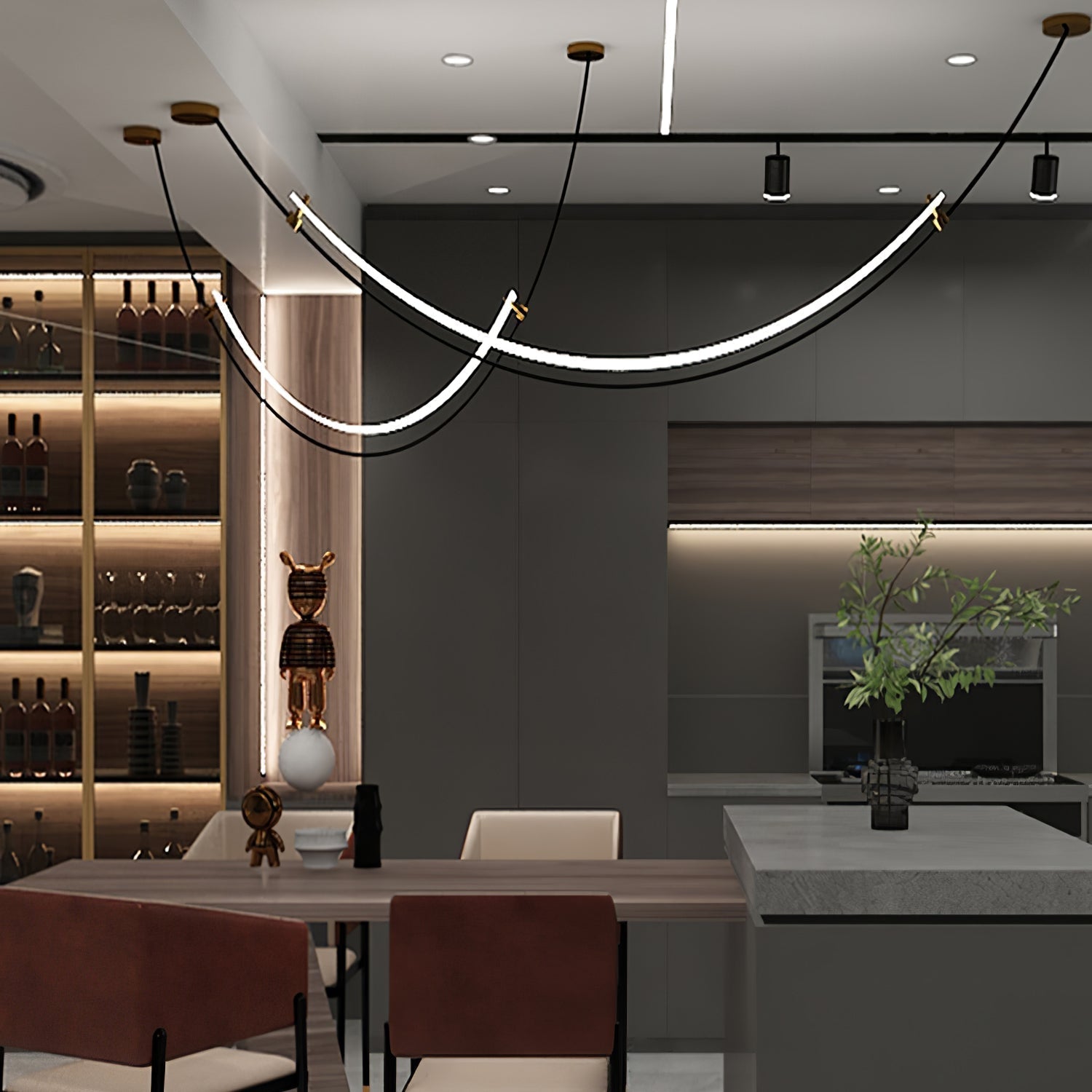 Zephira Curved LED Pendant Light - Neutralighting