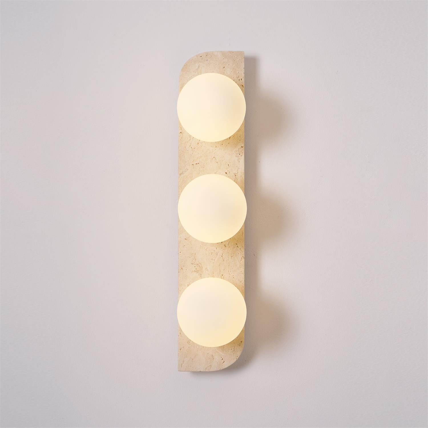 Zophaor Minimalist Travertine Plug-In Wall Light - Neutralighting