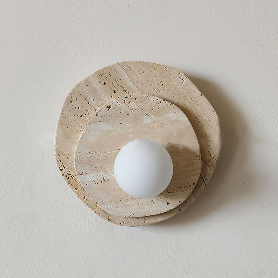 Neptune Wall Light Travertine Layered Wabi-sabi Aesthetics - Neutralighting