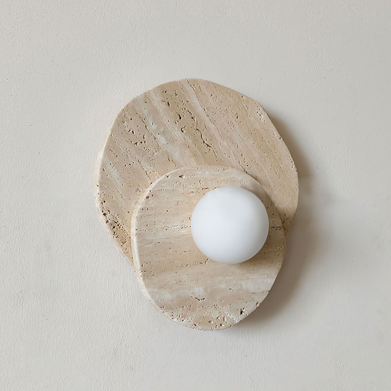 Neptune Wall Light Travertine Layered Wabi-sabi Aesthetics - Neutralighting